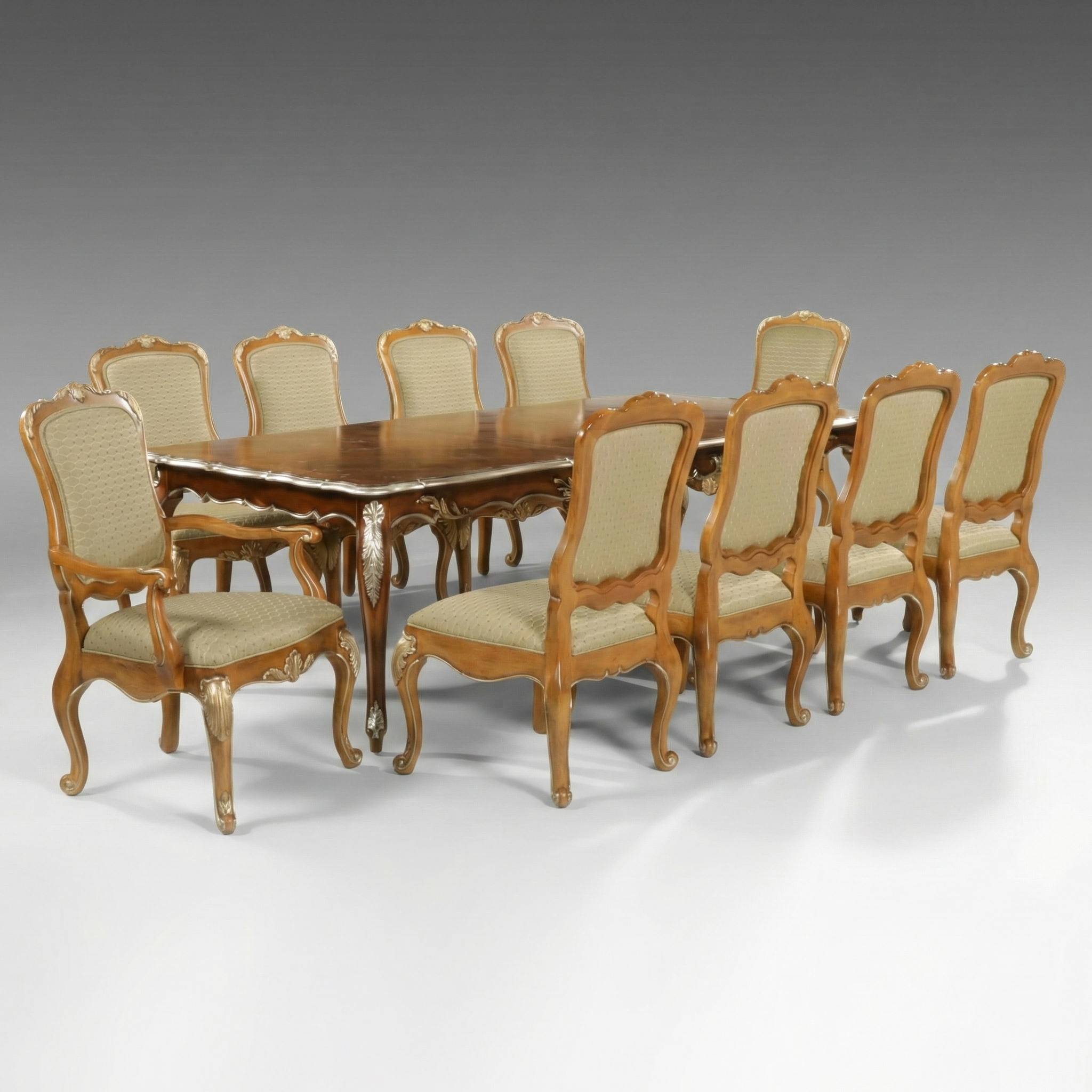 Century Furniture Louis XV Style Dining Room Set with Ten Chairs