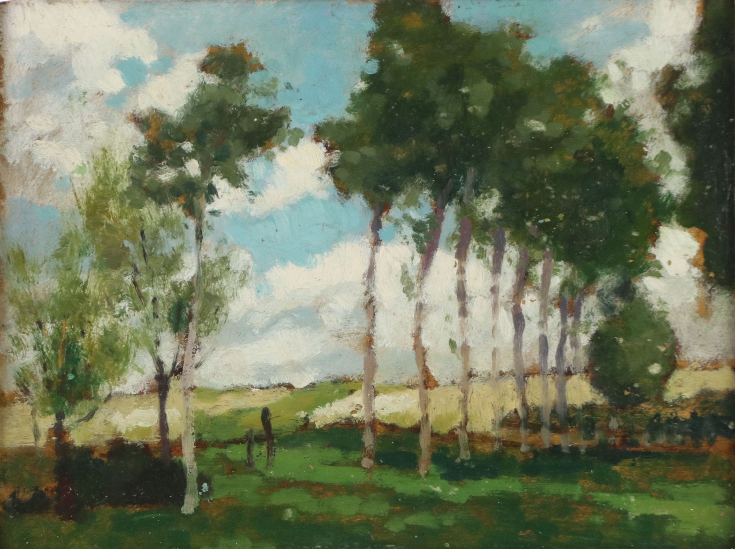 George Elmer Brown Oil Painting "Landscape with Trees," Early to Mid-20th C.