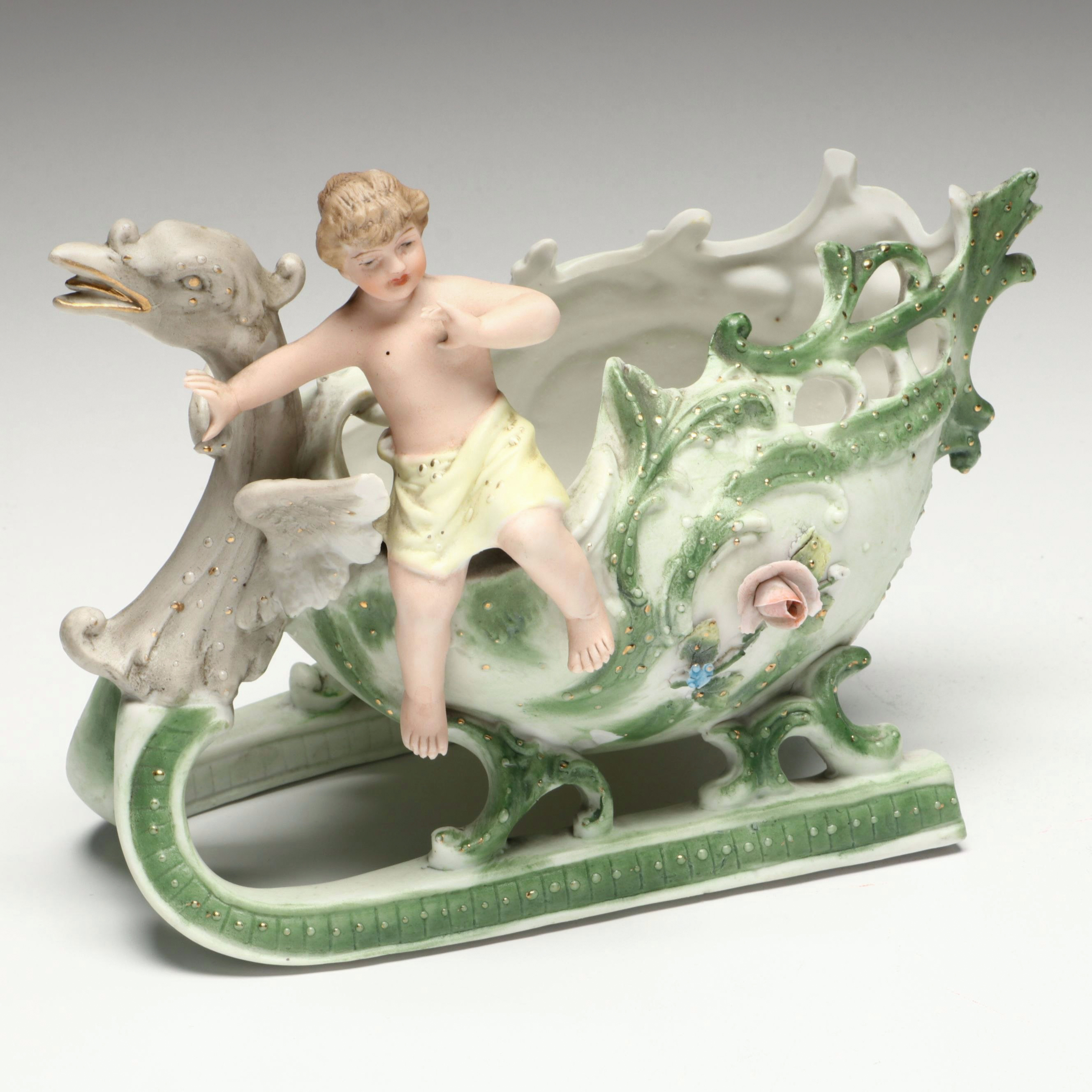 Rococo Style Porcelain Putto Vase