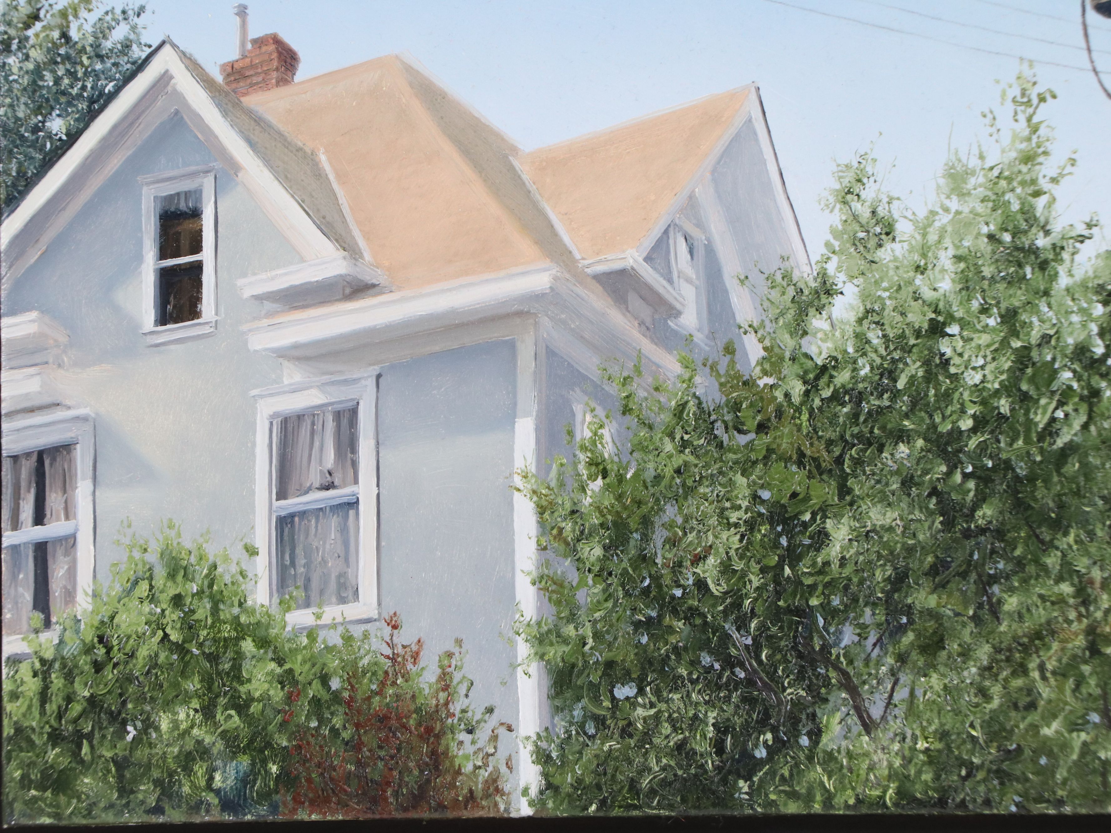 Nicholas James Harris Oil Painting "Blue Stucco House, Summer Afternoon," 1997