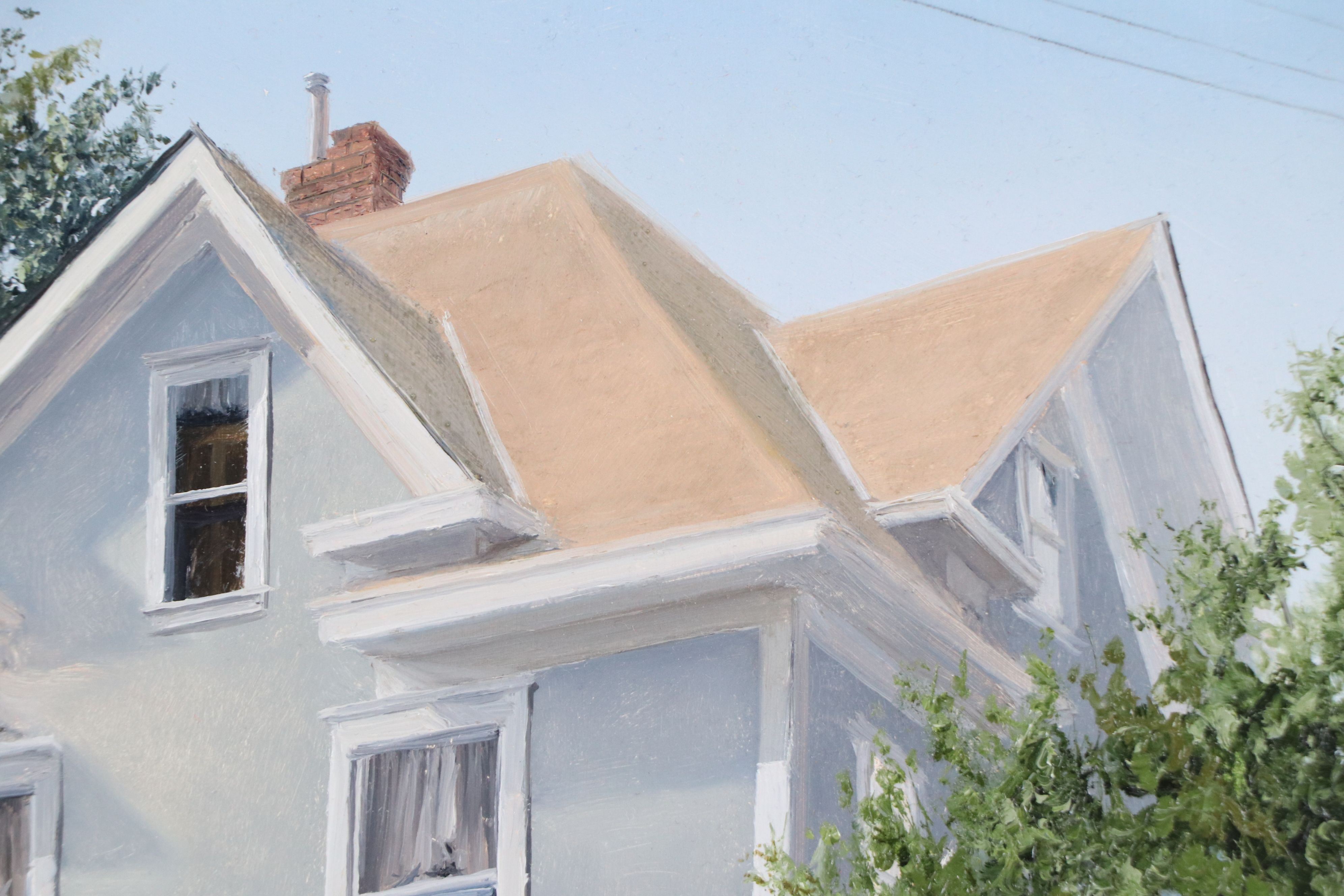 Nicholas James Harris Oil Painting "Blue Stucco House, Summer Afternoon," 1997