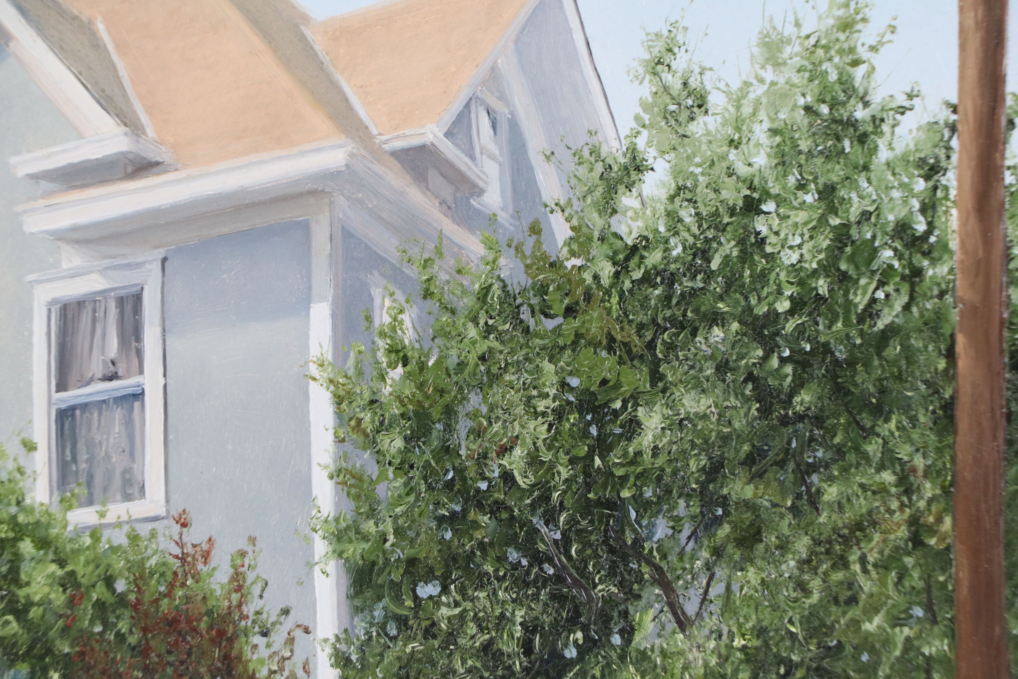 Nicholas James Harris Oil Painting "Blue Stucco House, Summer Afternoon," 1997