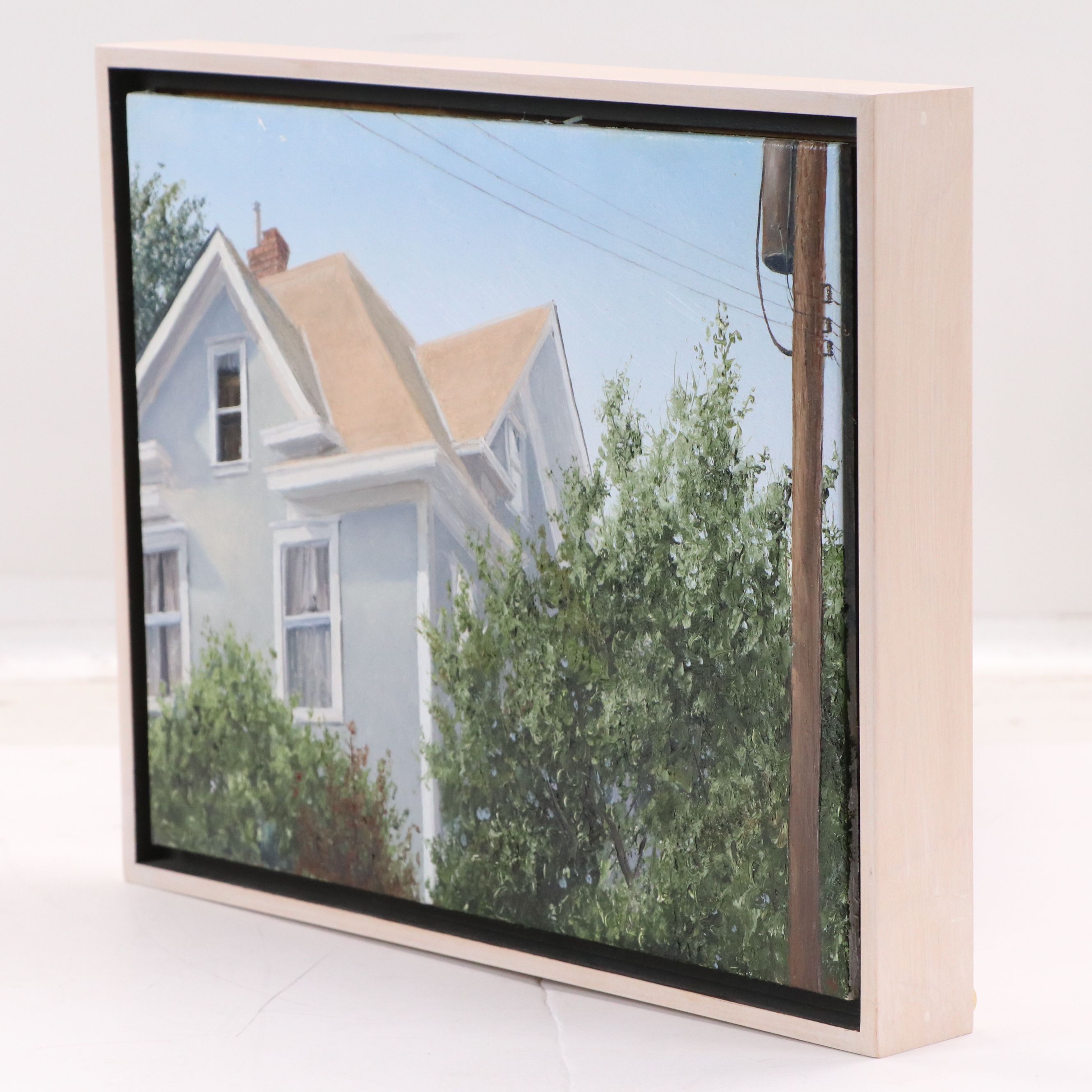 Nicholas James Harris Oil Painting "Blue Stucco House, Summer Afternoon," 1997