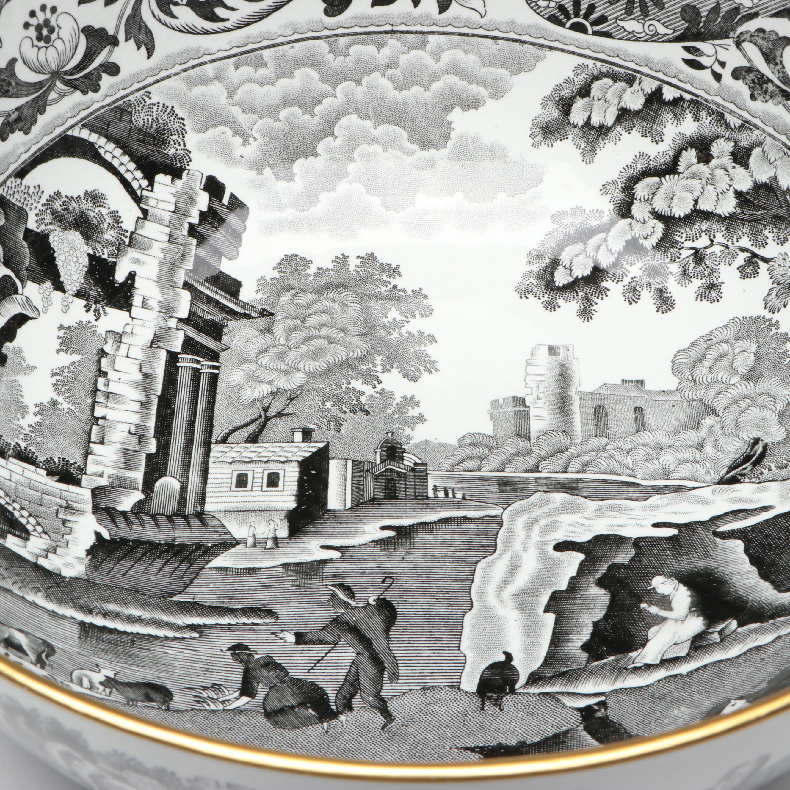 Copeland "Spode's Italian" Black Transferware Bowl