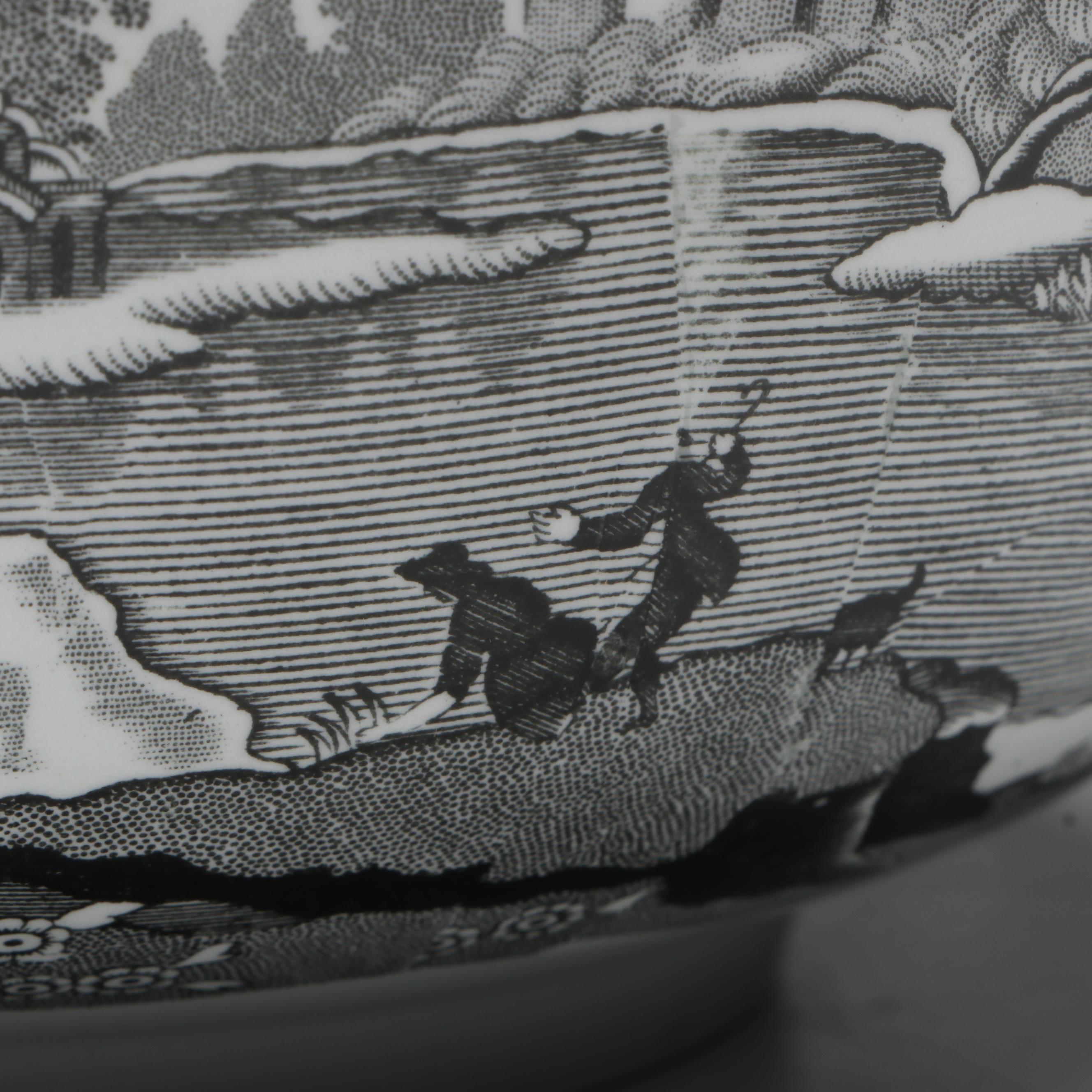 Copeland "Spode's Italian" Black Transferware Bowl