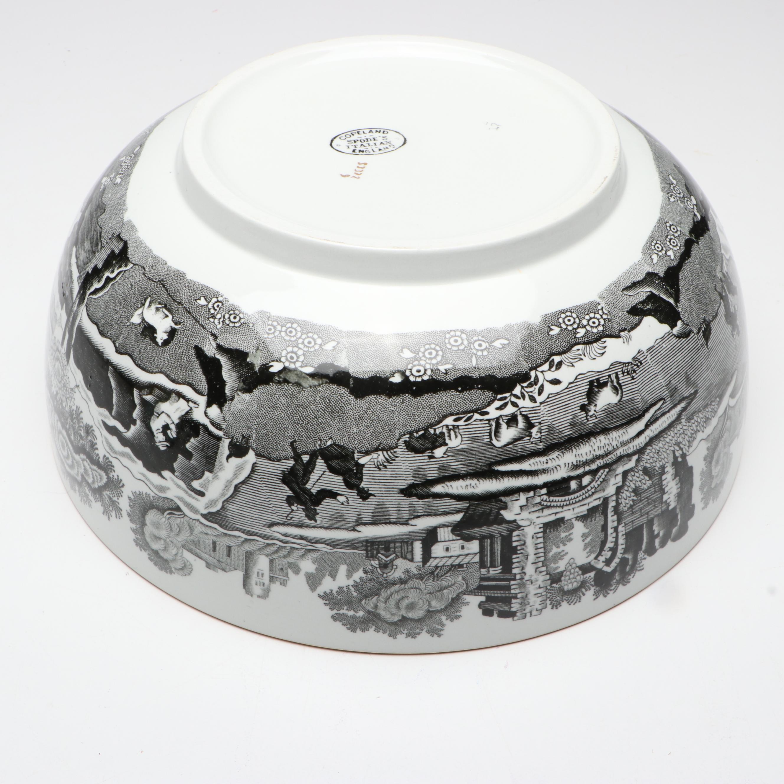 Copeland "Spode's Italian" Black Transferware Bowl