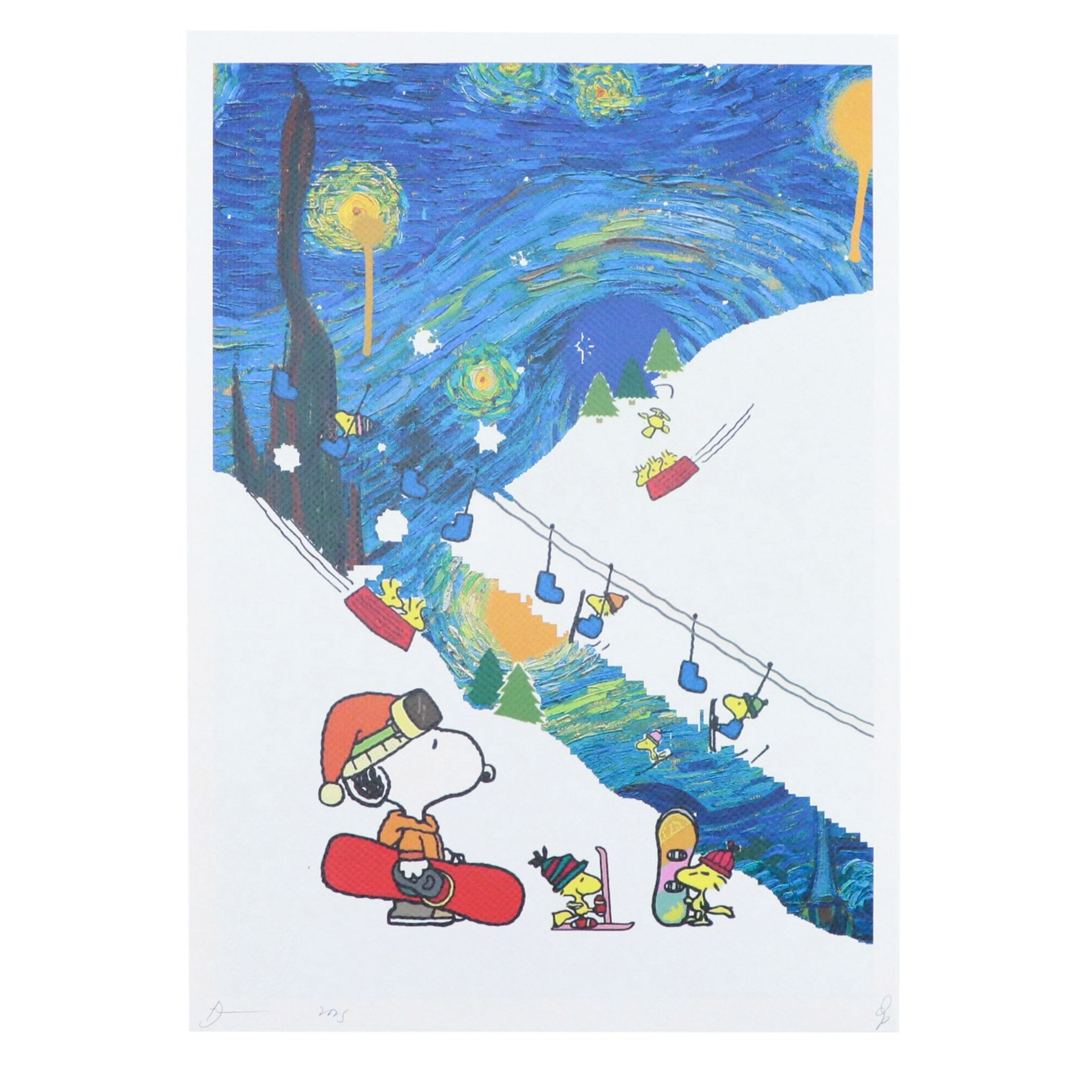 Death NYC Pop Art Graphic Print of Snoopy x Vincent Van Gogh, 2025