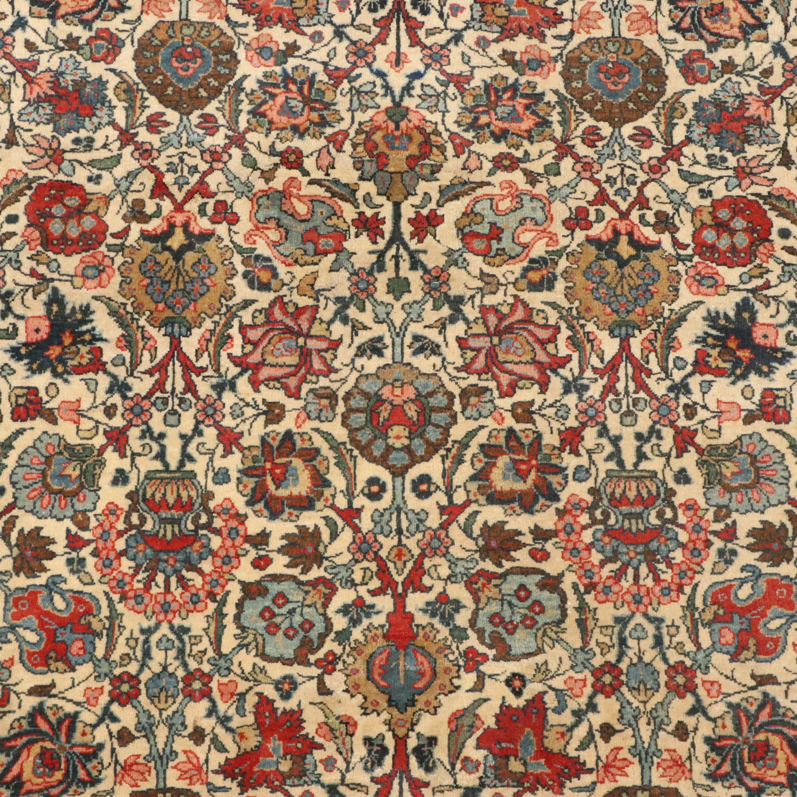 4'7 x 6'11 Hand-Knotted Persian Kashan Area Rug