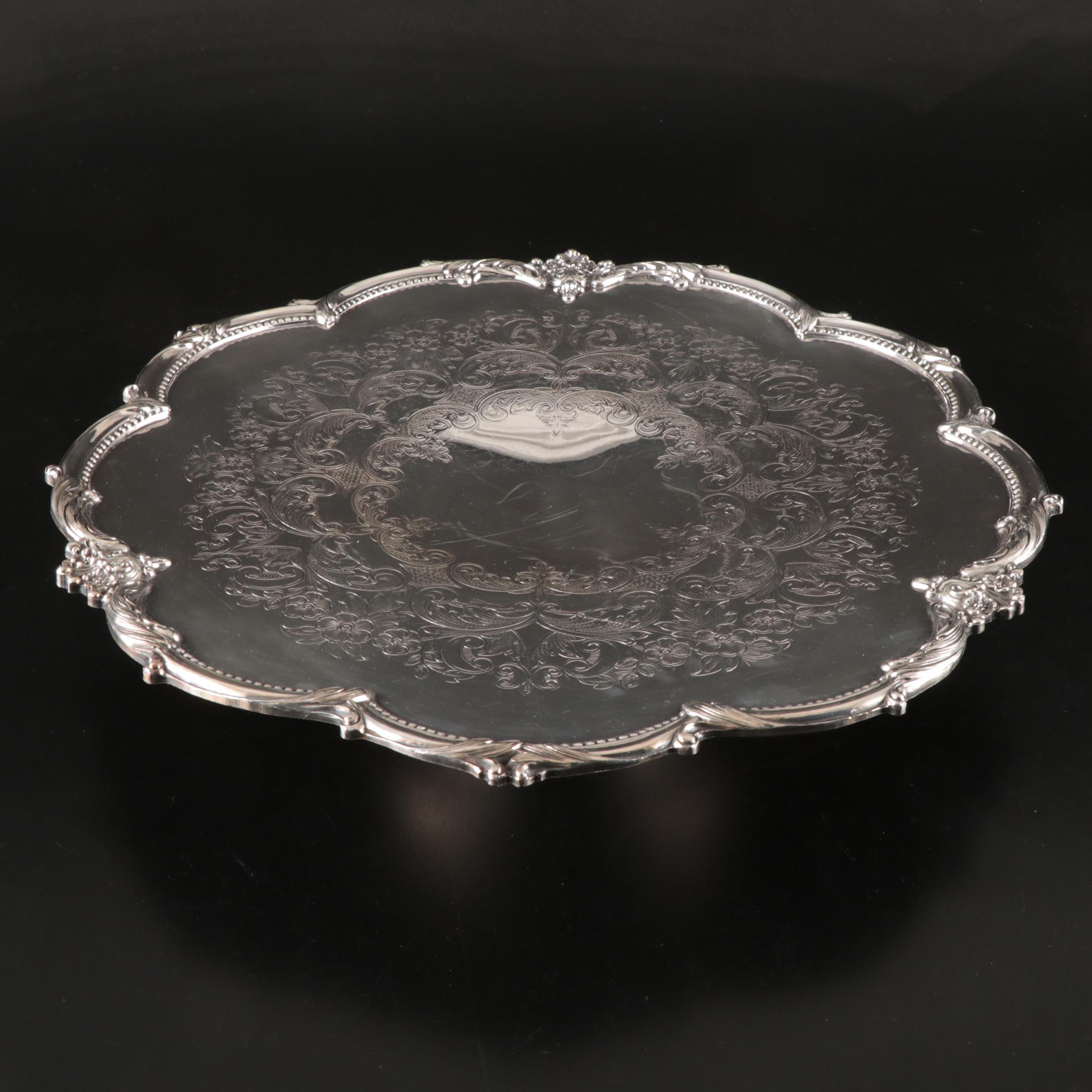 Crown Silver Silver Plate Lazy Susan, Mid to Late 20th Century