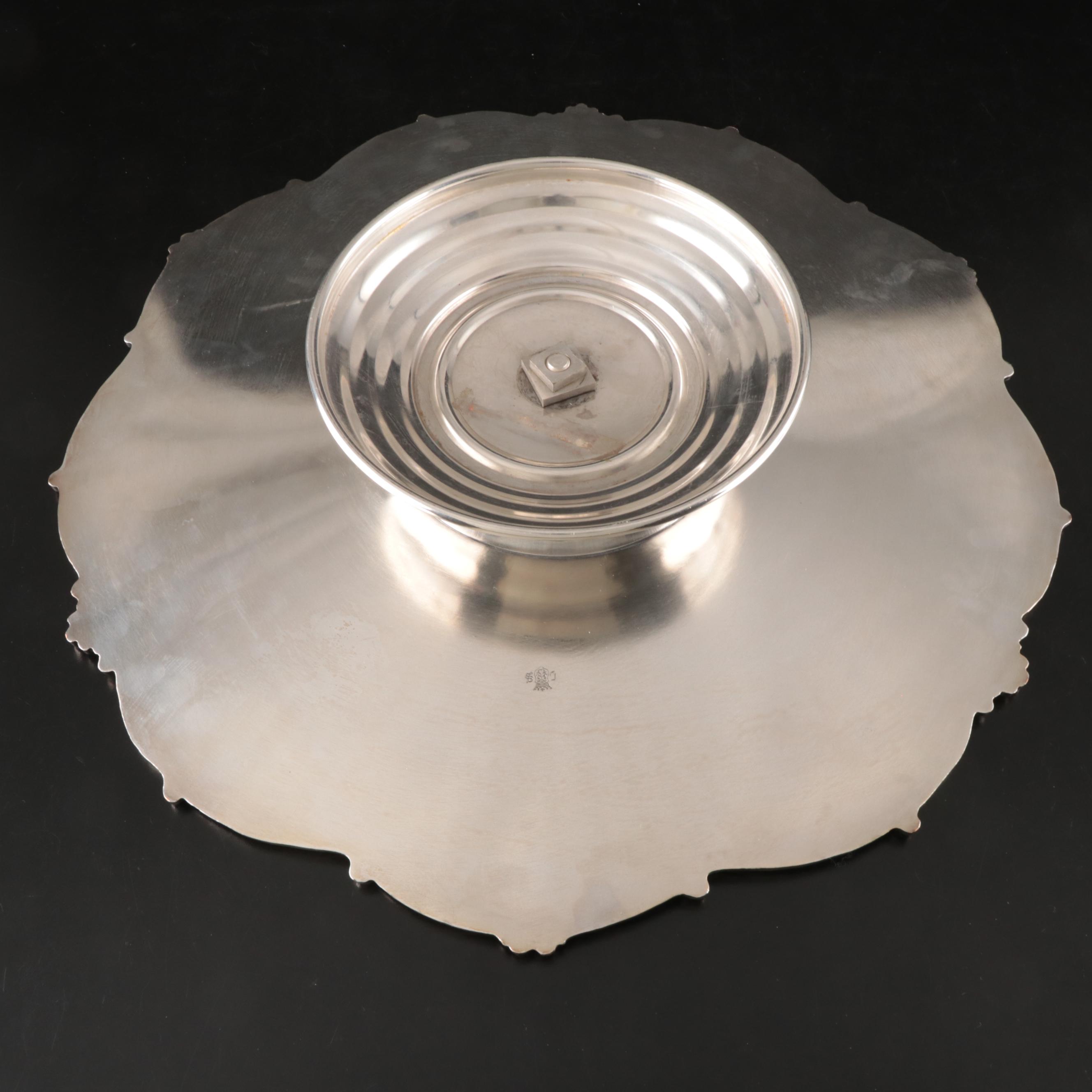 Crown Silver Silver Plate Lazy Susan, Mid to Late 20th Century