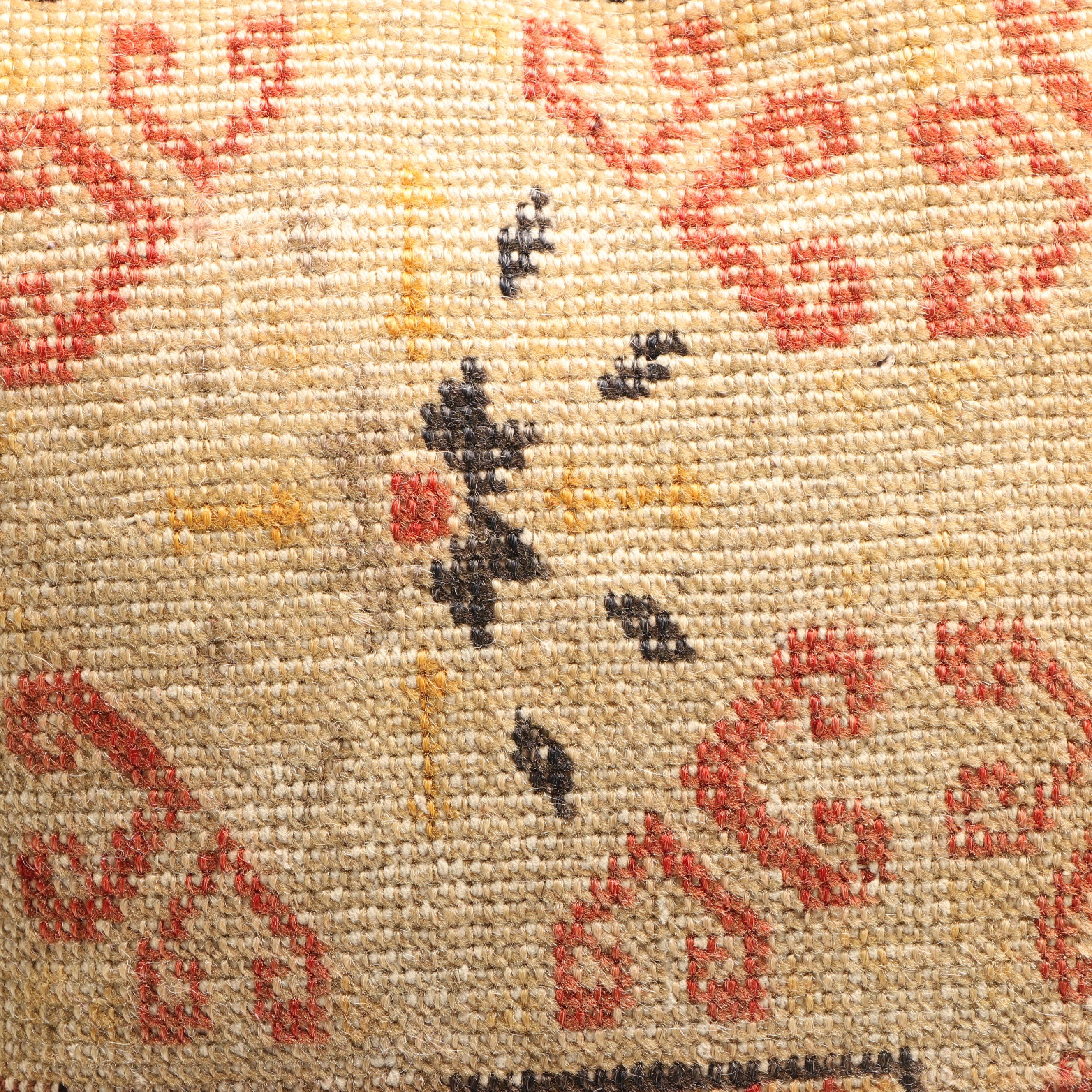 Turkish Oushak Rug Wool and Cotton Throw Pillows