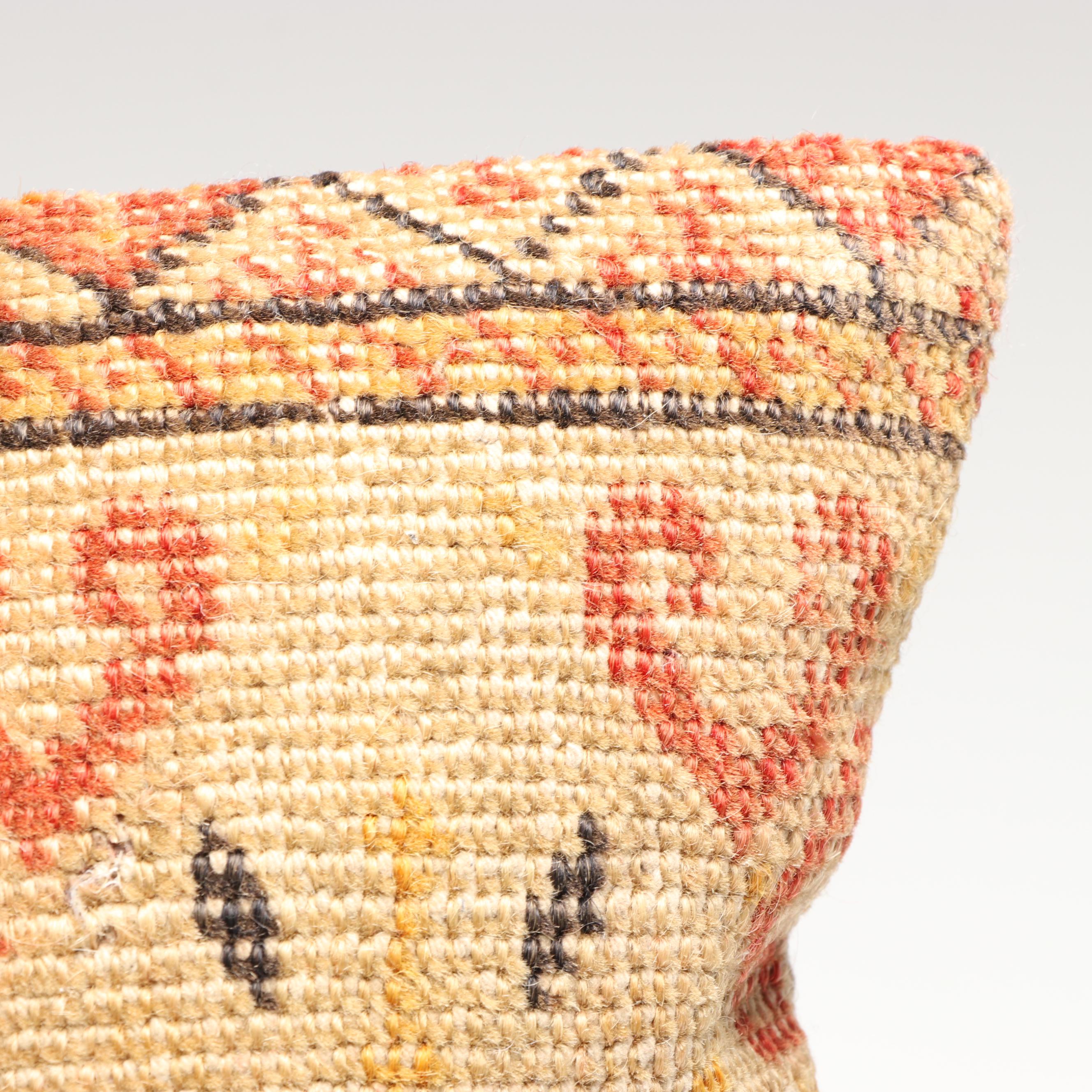 Turkish Oushak Rug Wool and Cotton Throw Pillows