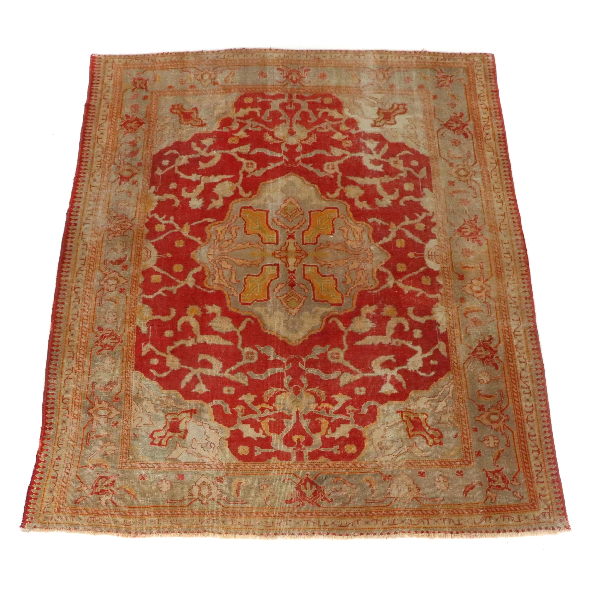 8'11 x 12'2 Hand-Knotted Turkish Oushak Room-Sized Rug