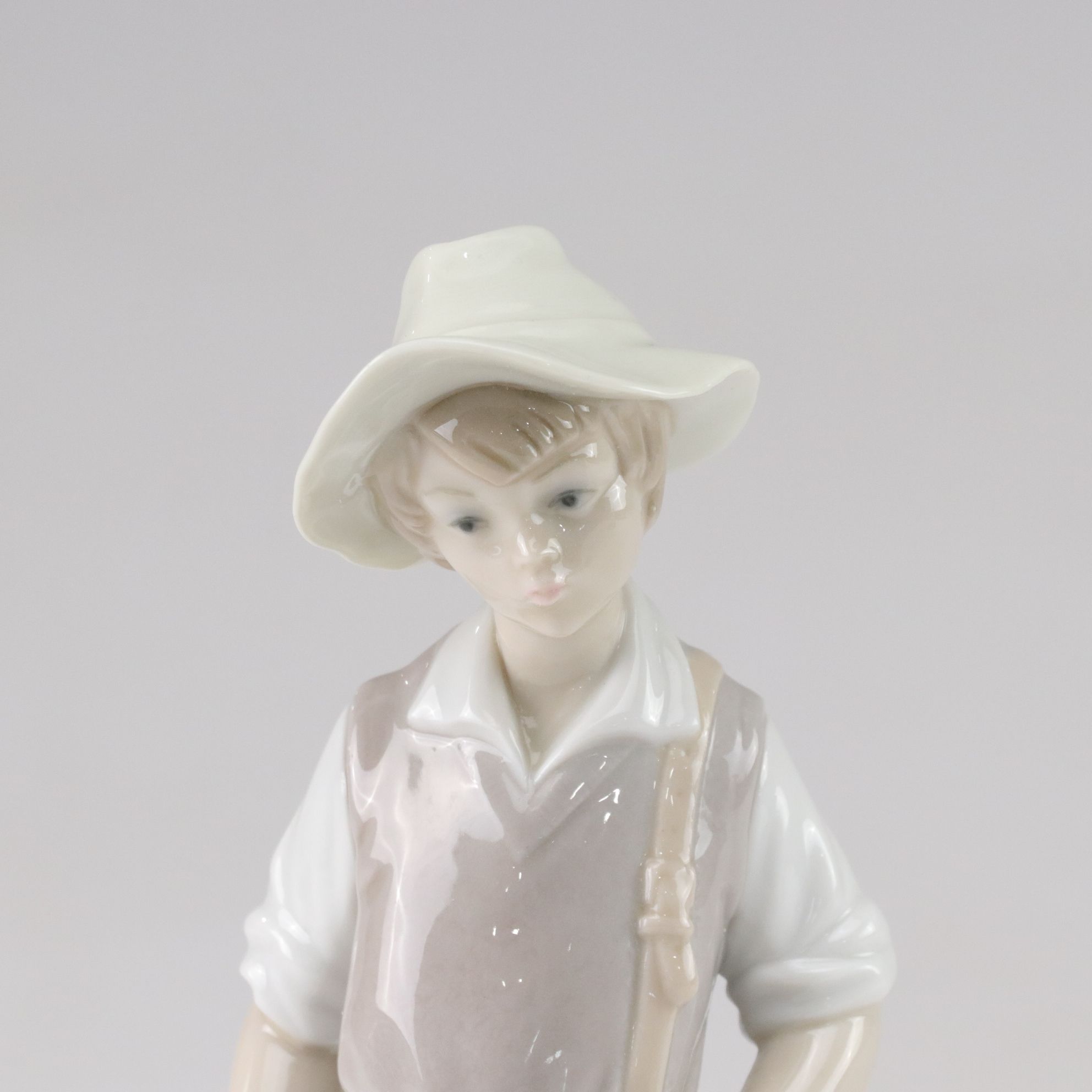 Lladró "Going Fishing," "Boy with Yacht," and "Geese" Porcelain Figurines, 1970s