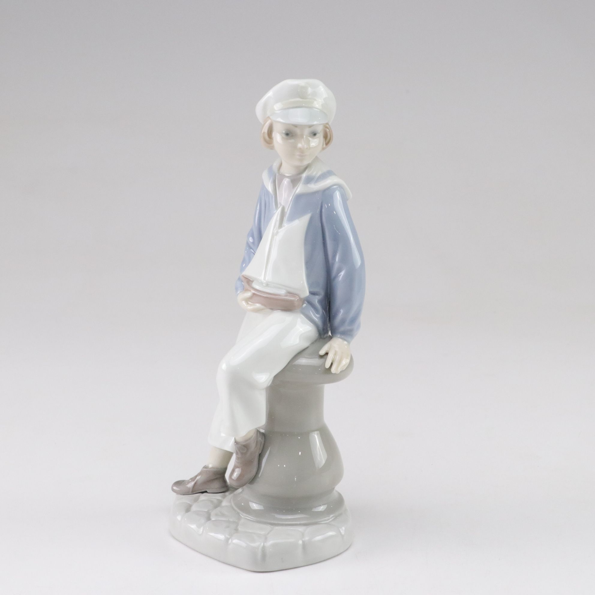 Lladró "Going Fishing," "Boy with Yacht," and "Geese" Porcelain Figurines, 1970s