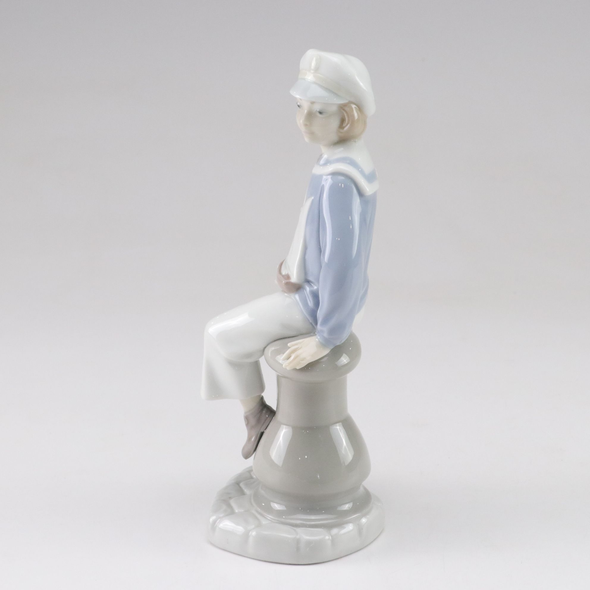 Lladró "Going Fishing," "Boy with Yacht," and "Geese" Porcelain Figurines, 1970s