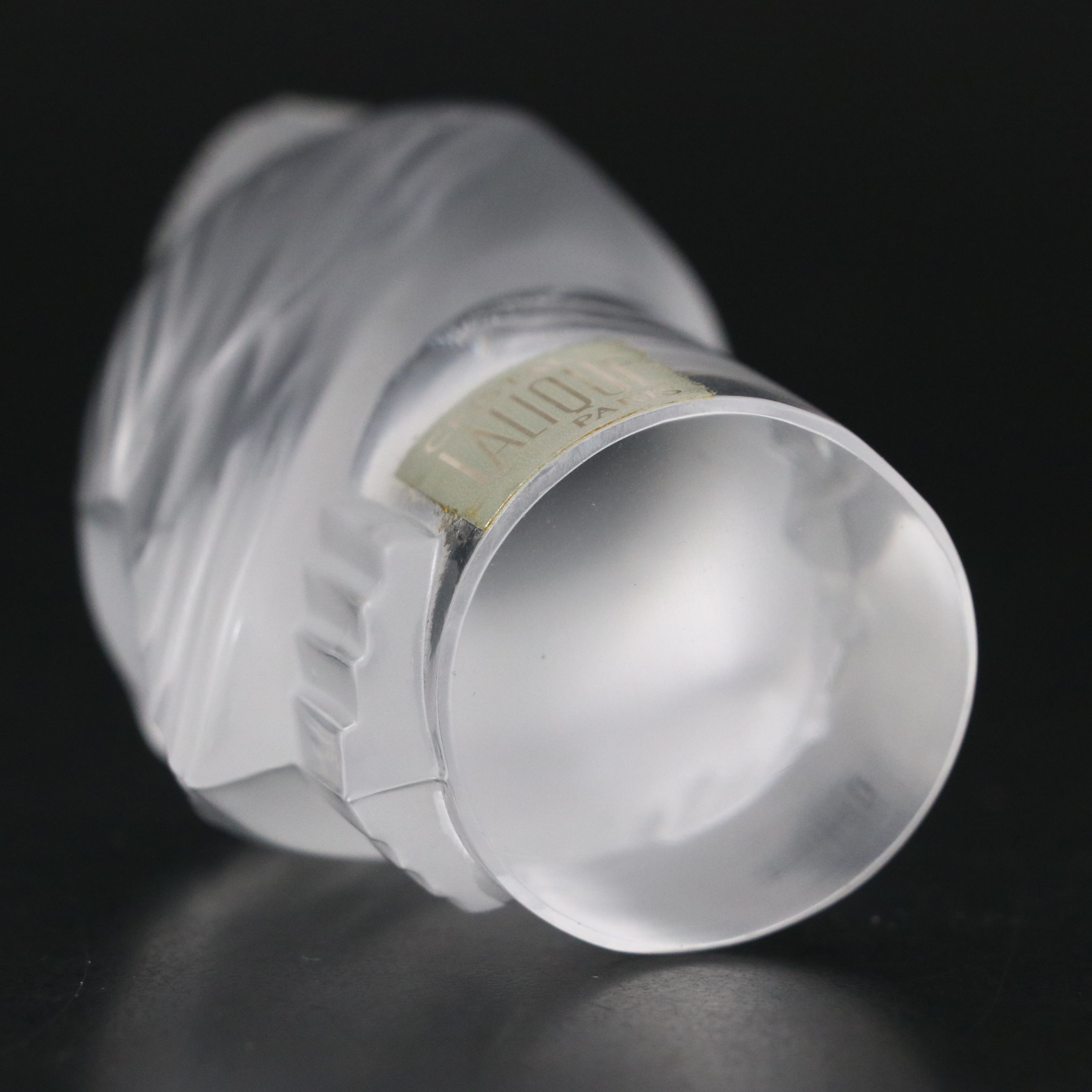 Lalique "Chouette" Frosted and Clear Crystal Owl Paperweight