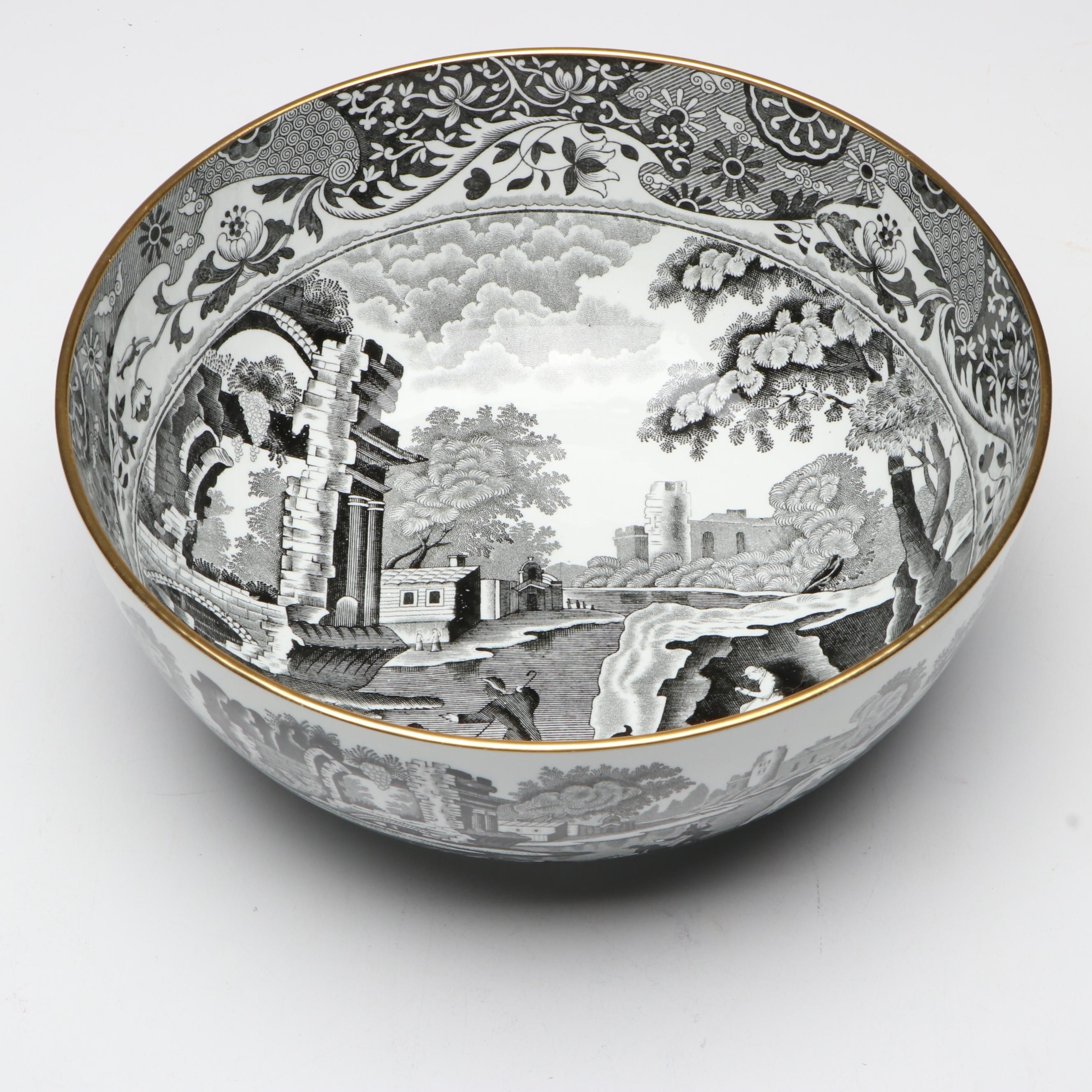 Copeland "Spode's Italian" Black Transferware Bowl