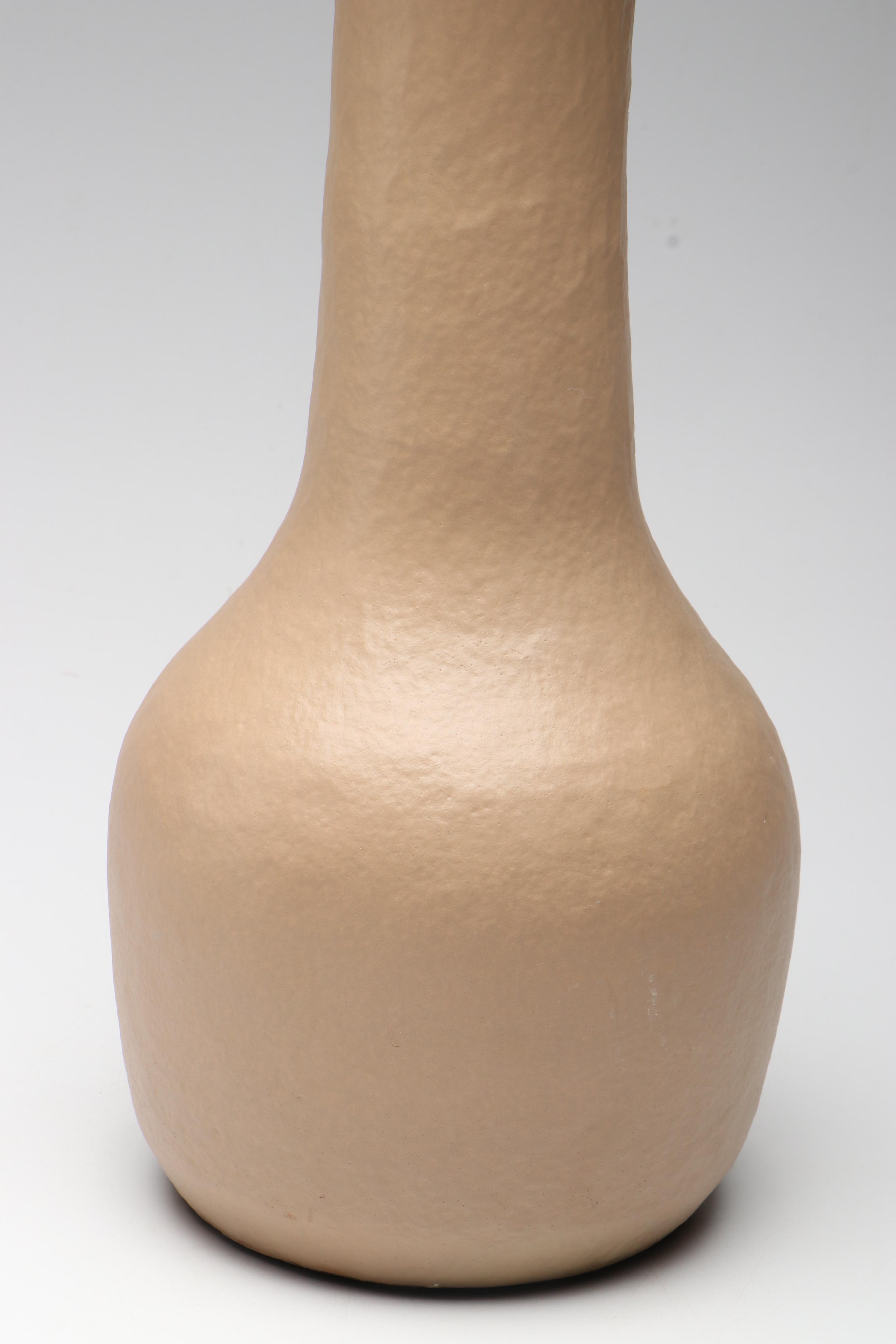 Rustic Farmhouse Ceramic Pitcher and Beige Vase