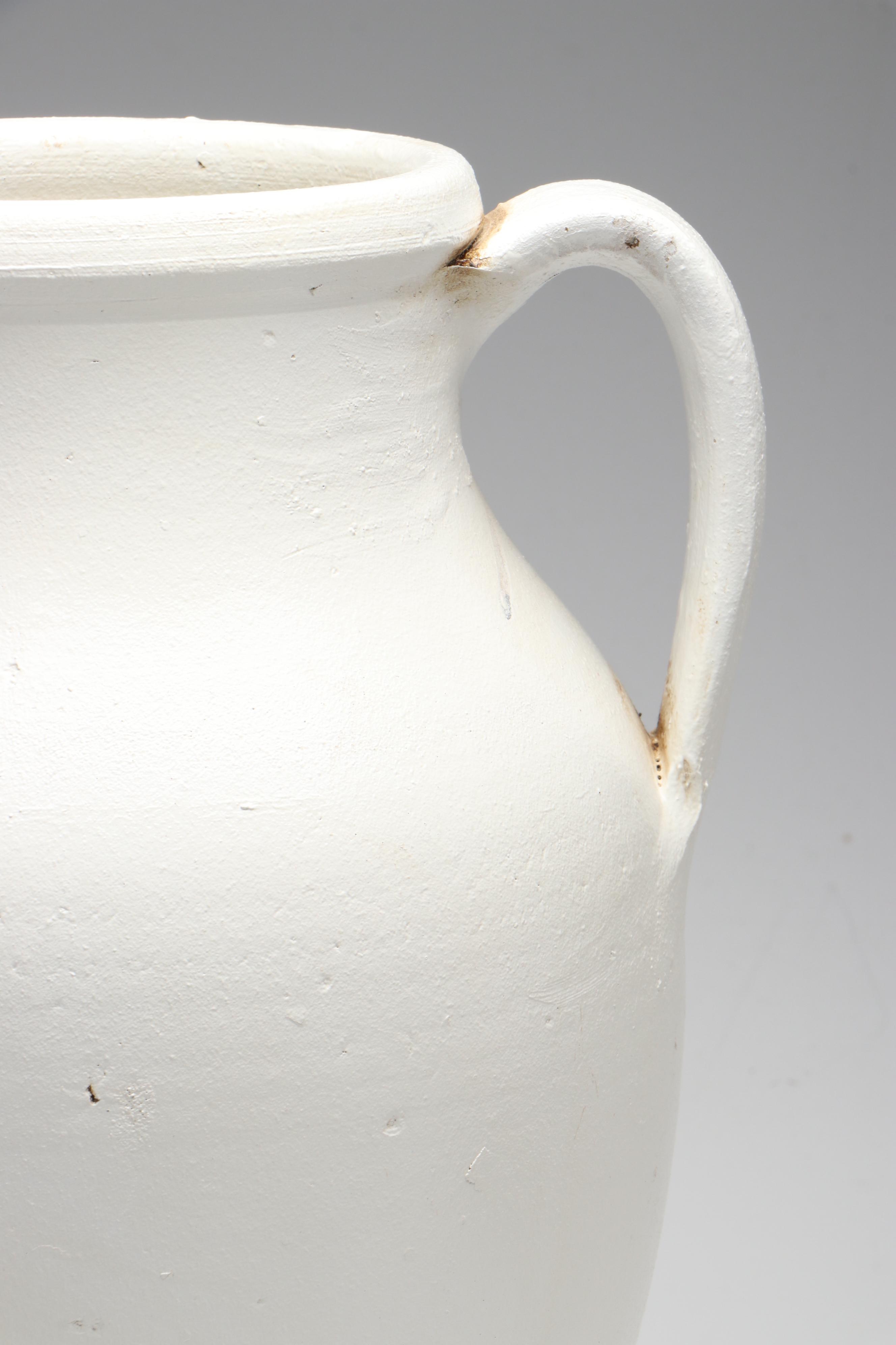 Rustic Farmhouse Ceramic Pitcher and Beige Vase