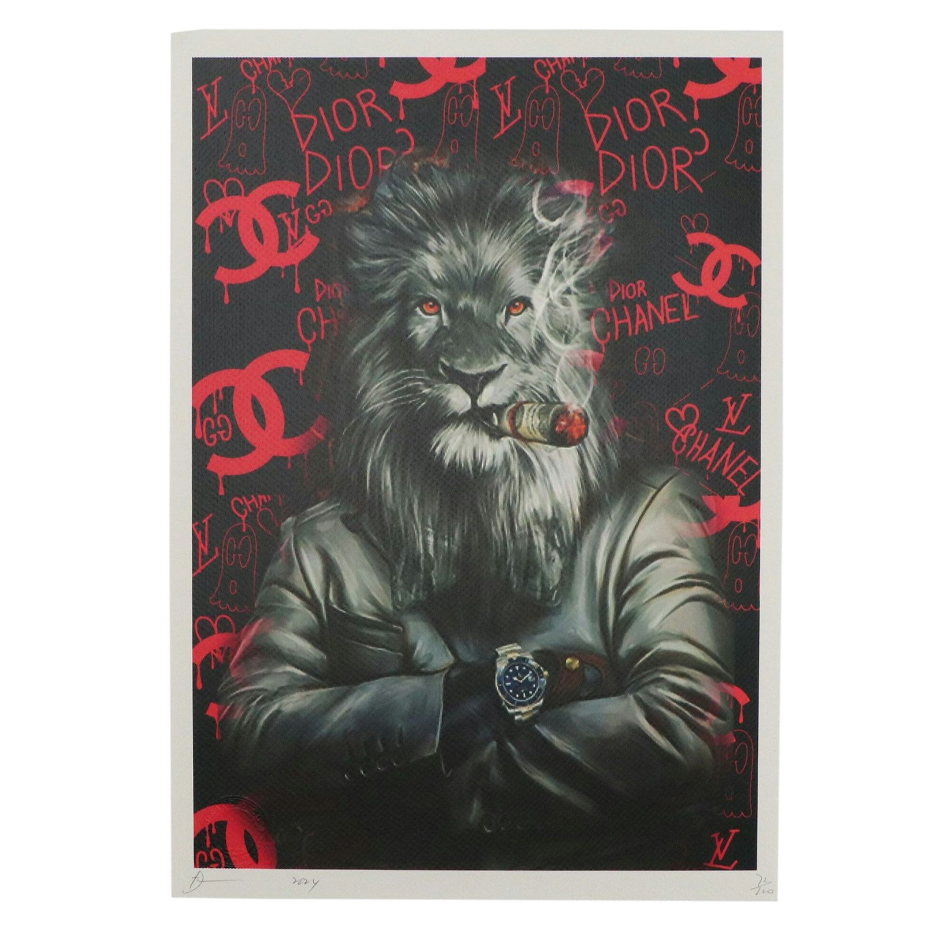 Death NYC Graphic Digital Print Homage Chanel and Dior Lion, 2024