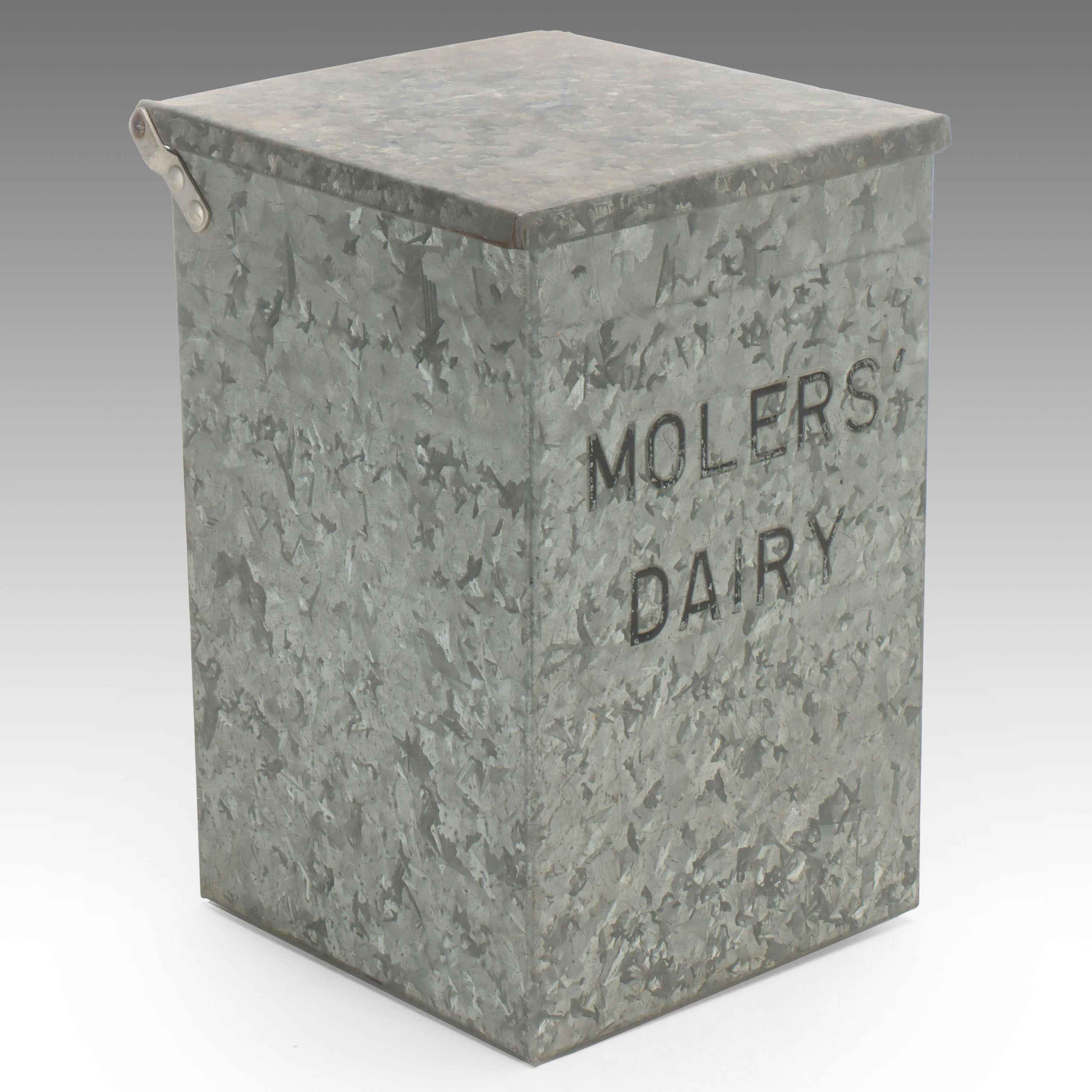 Molers Dairy Galvanized Metal Milk Delivery Box