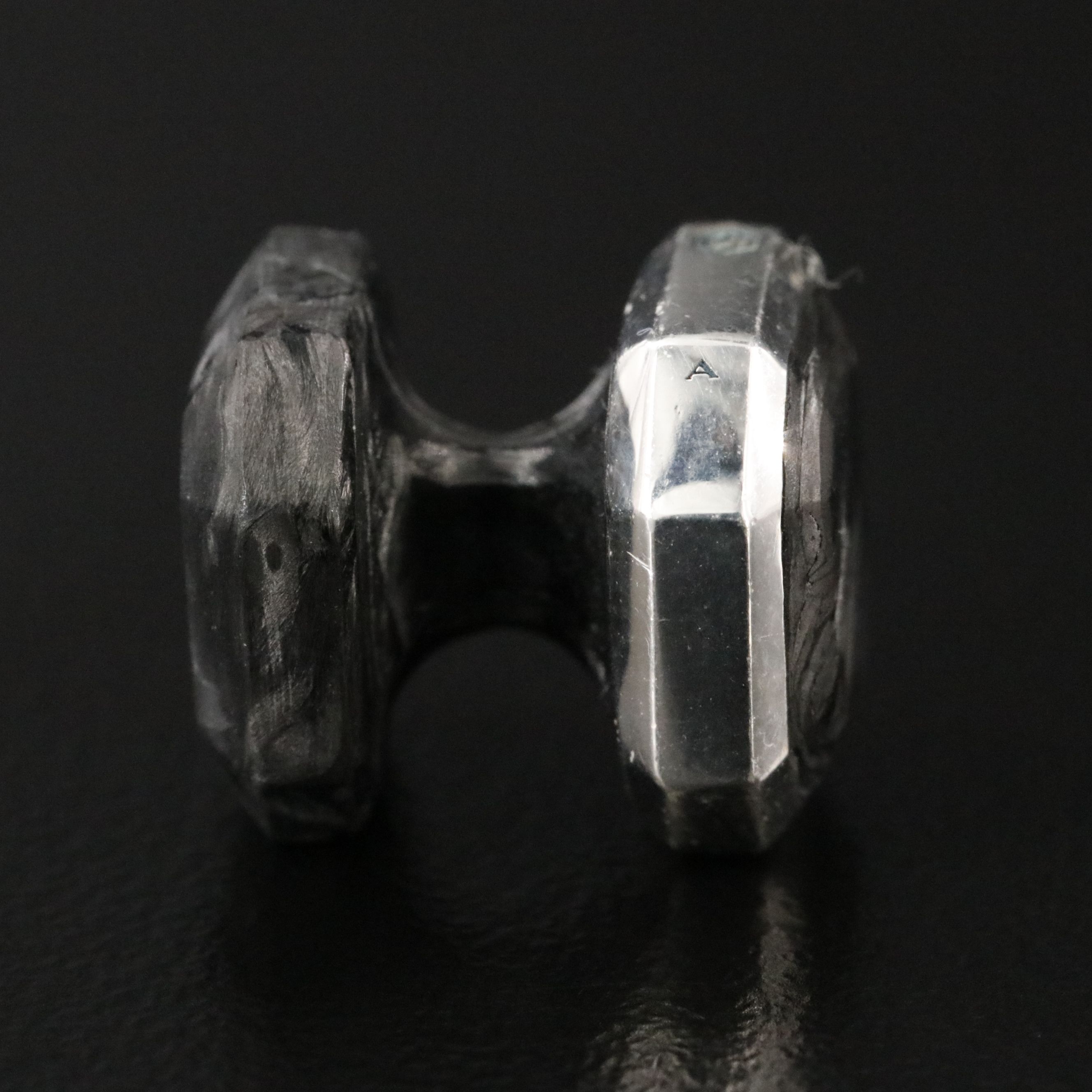 David Yurman Streamline Sterling Forged Carbon Tuxedo Studs