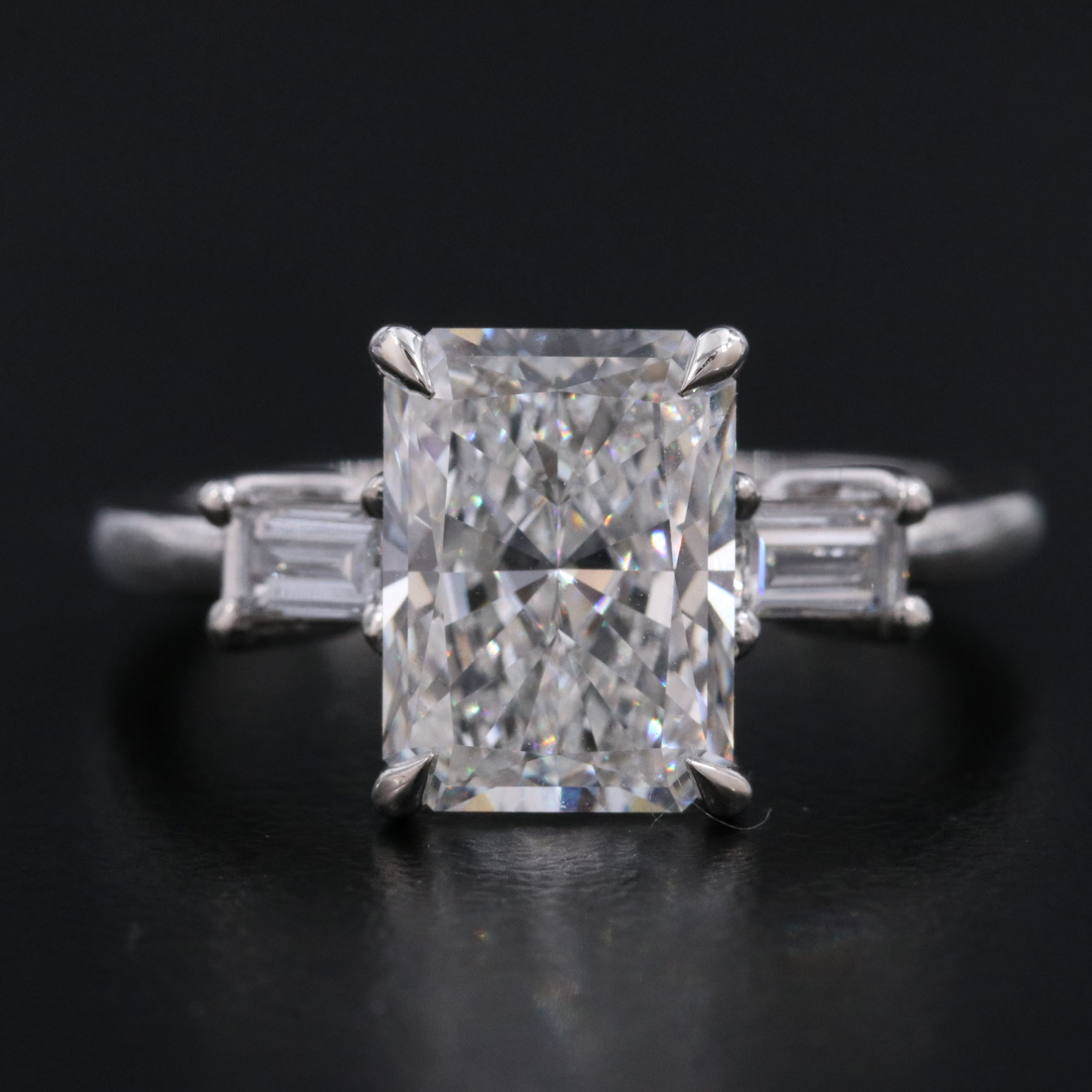 Platinum 3.37 CTW Lab Grown Diamond Ring with IGI Reports