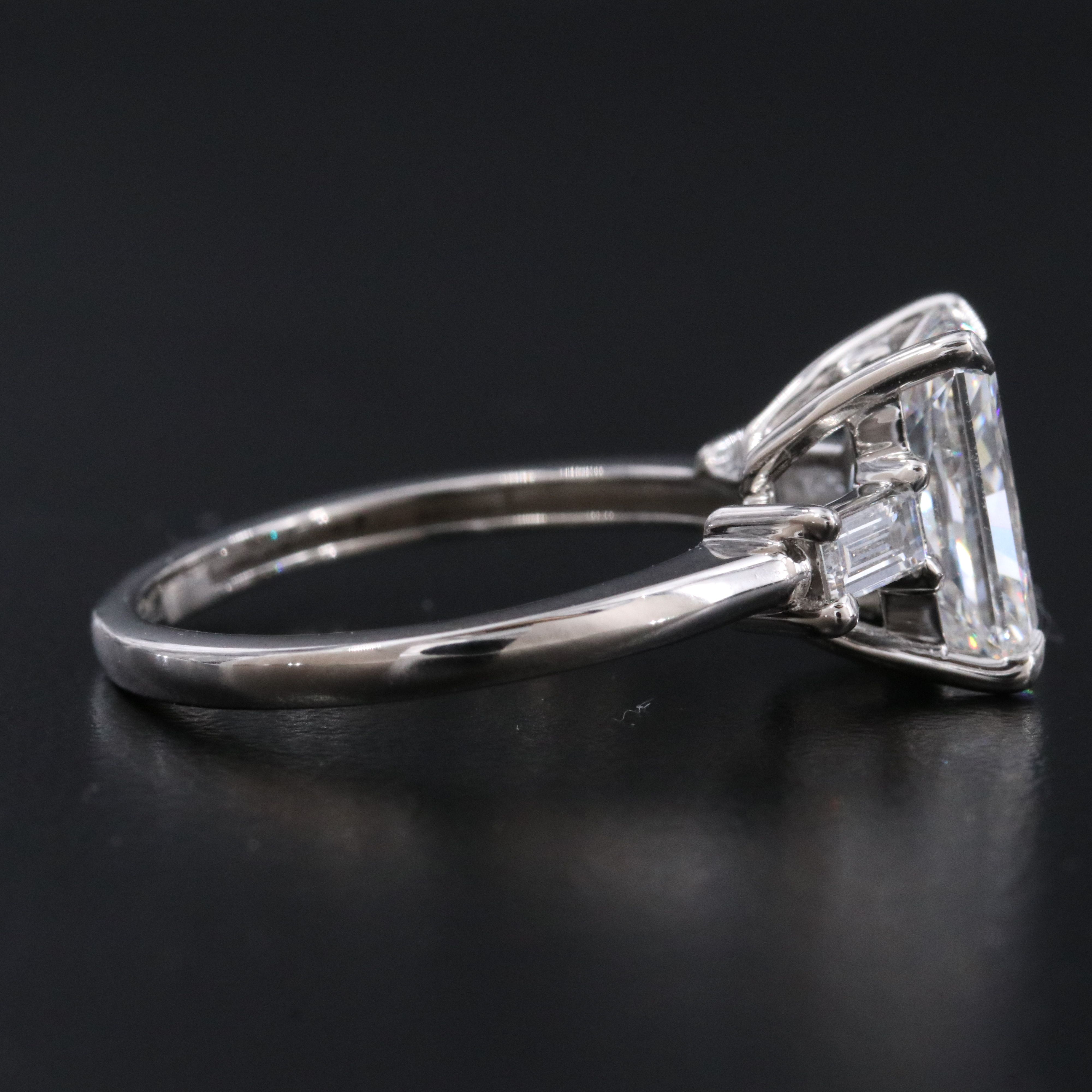 Platinum 3.37 CTW Lab Grown Diamond Ring with IGI Reports