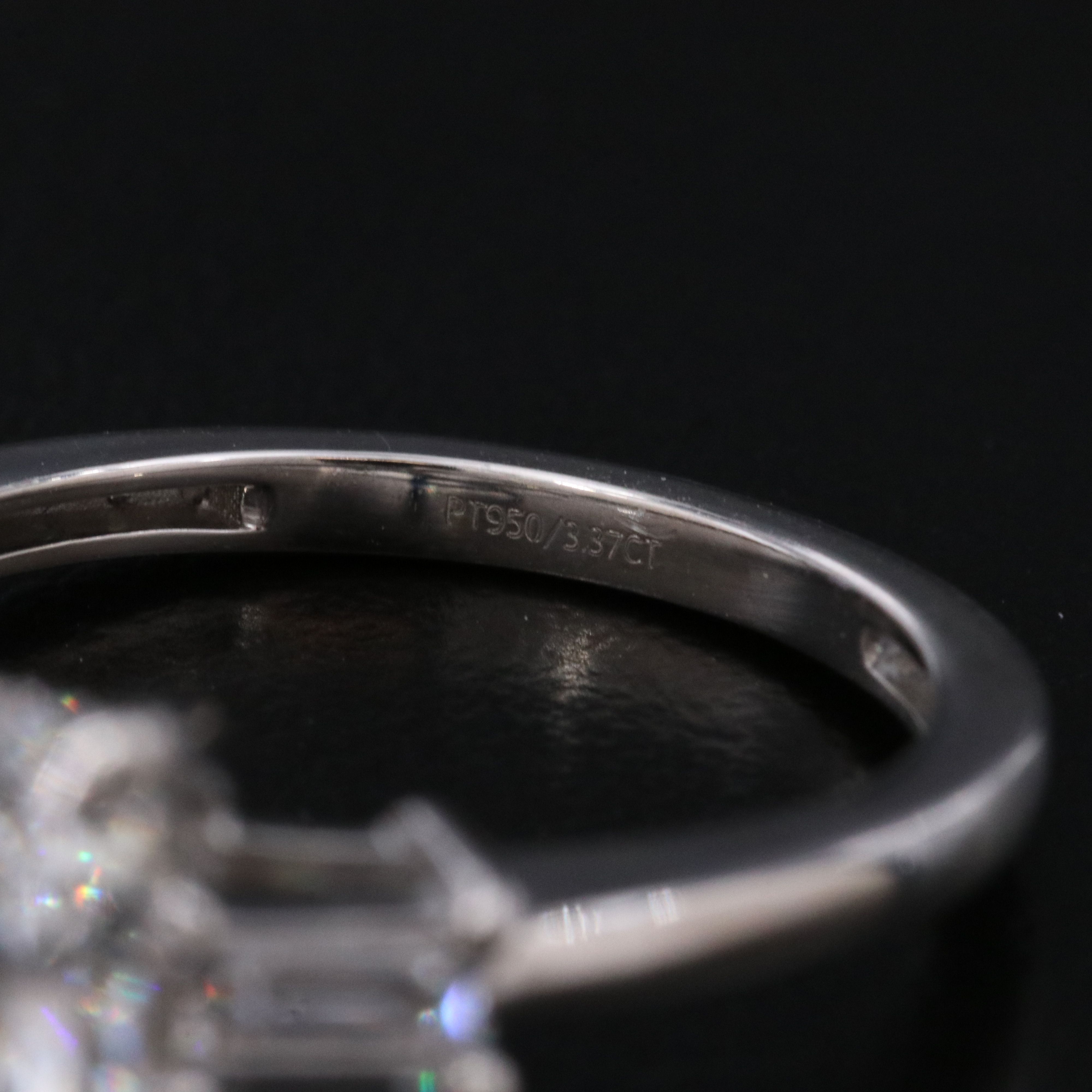 Platinum 3.37 CTW Lab Grown Diamond Ring with IGI Reports