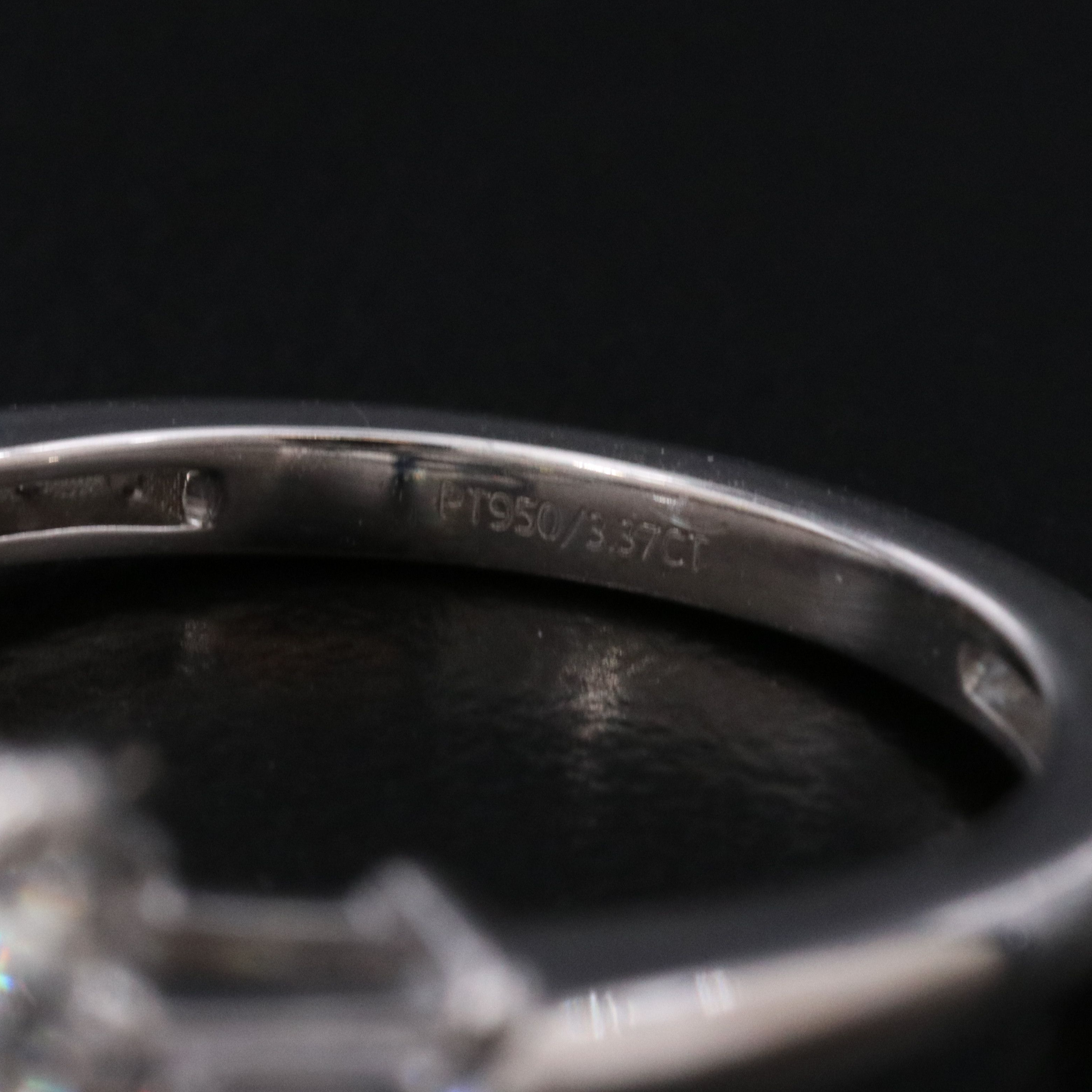 Platinum 3.37 CTW Lab Grown Diamond Ring with IGI Reports