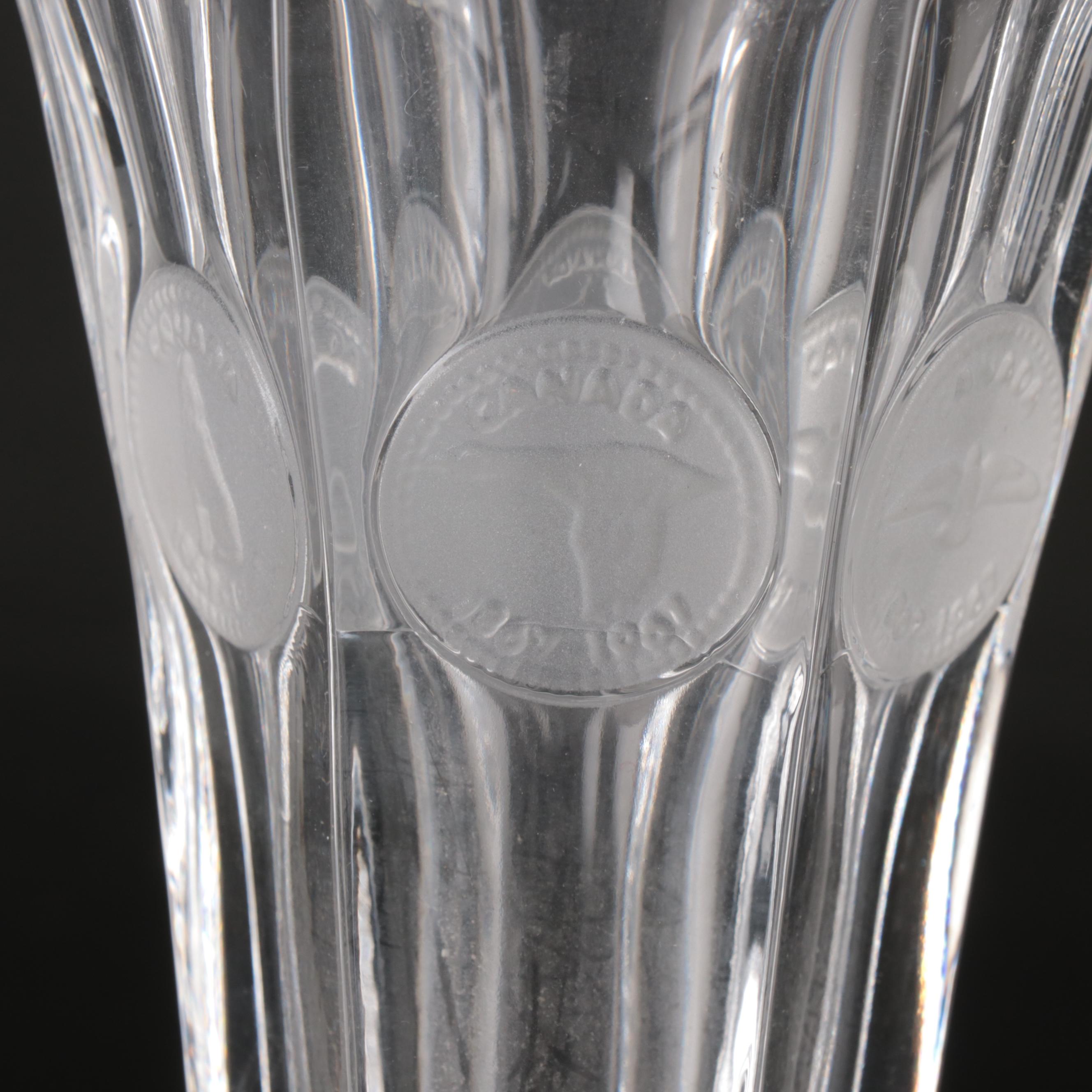 Fostoria "Coin" Glass Vase with EAPG Coasters and Other Tableware