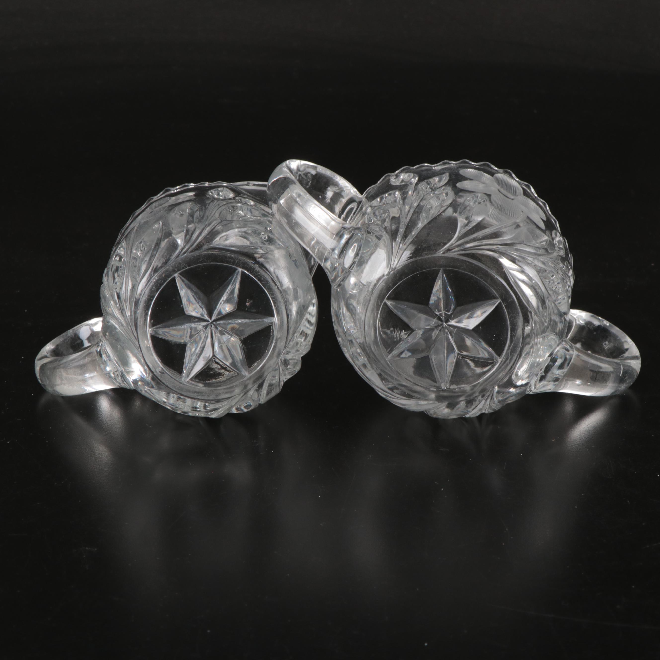 Fostoria "Coin" Glass Vase with EAPG Coasters and Other Tableware