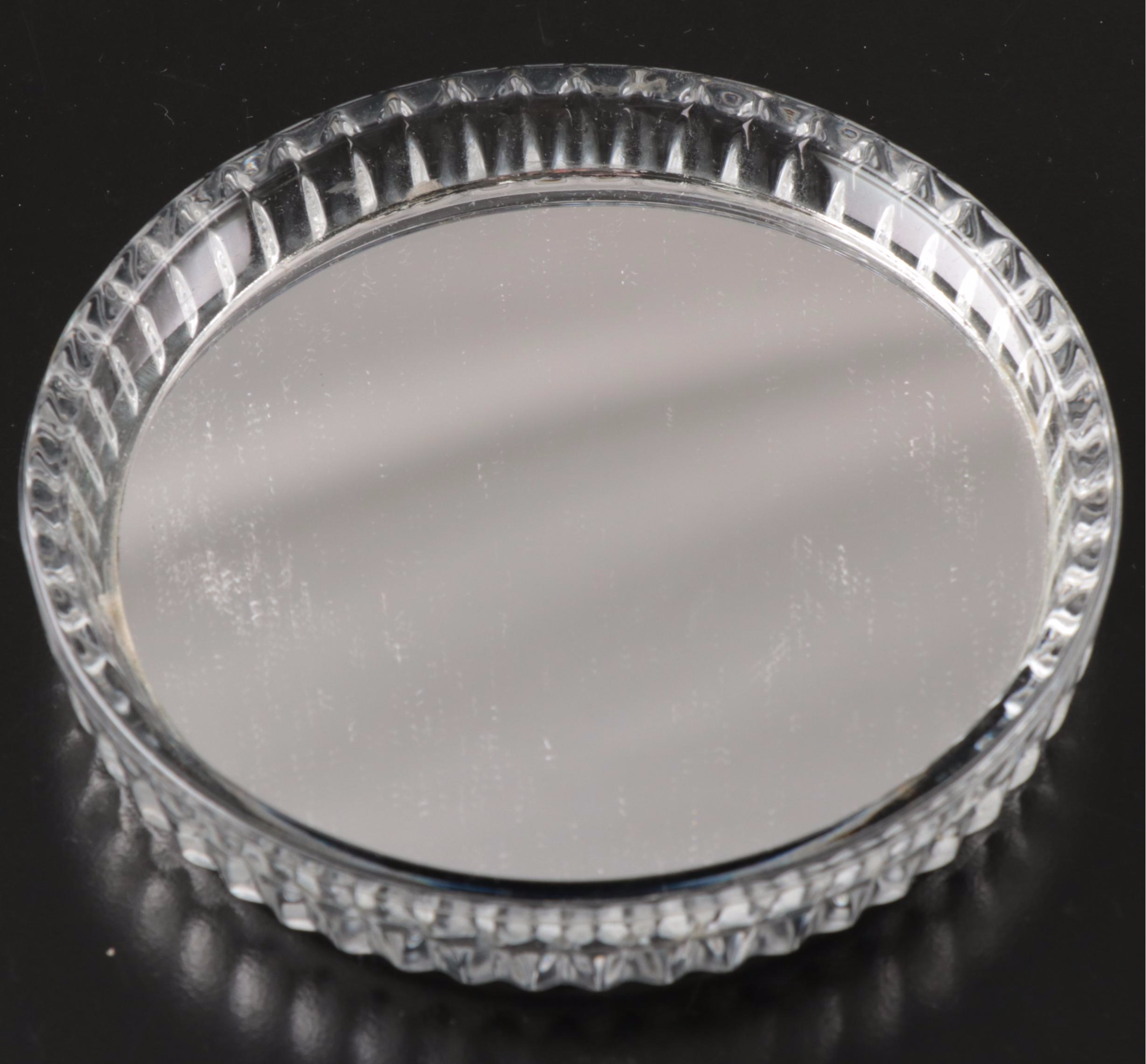 Fostoria "Coin" Glass Vase with EAPG Coasters and Other Tableware