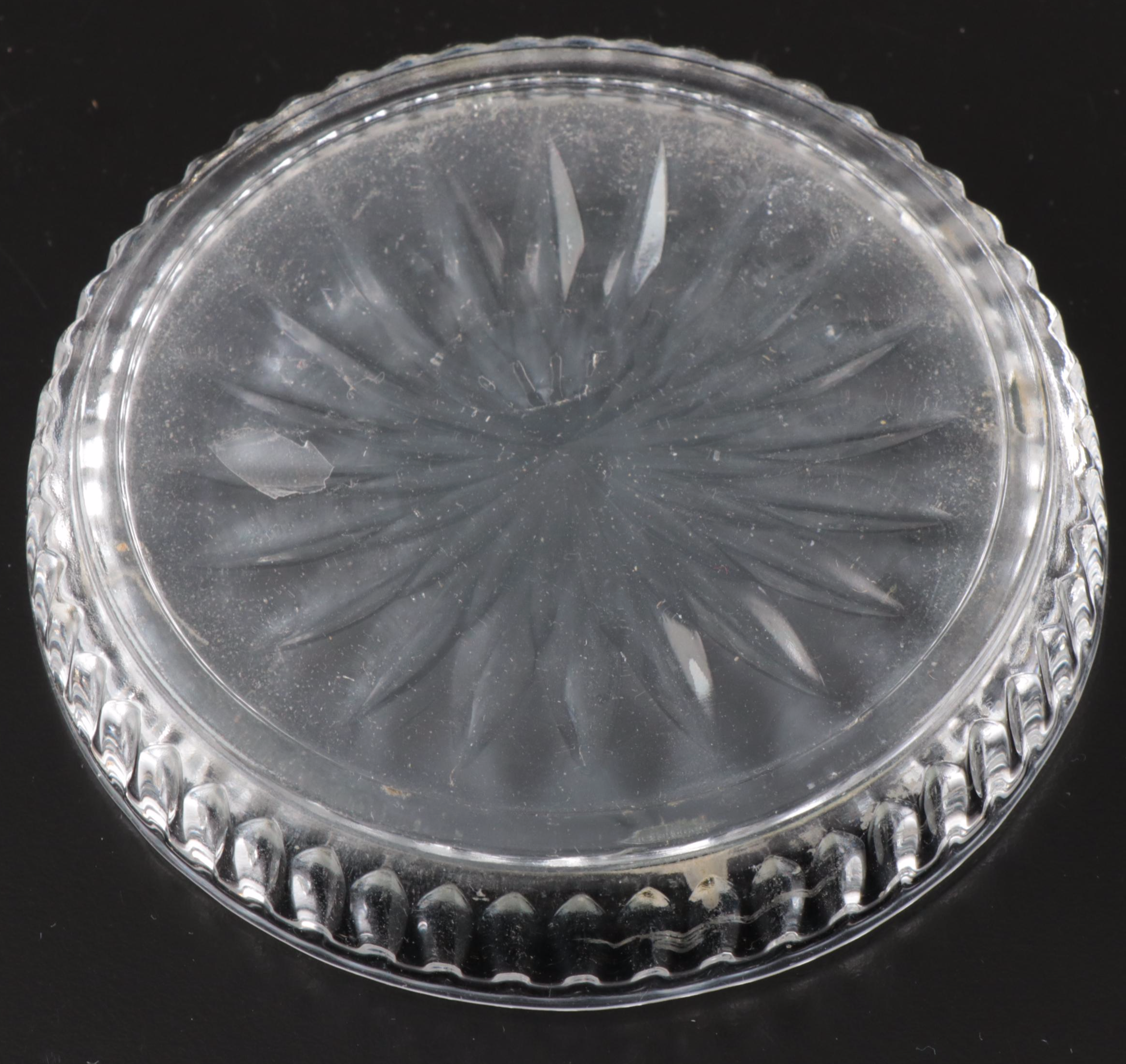Fostoria "Coin" Glass Vase with EAPG Coasters and Other Tableware