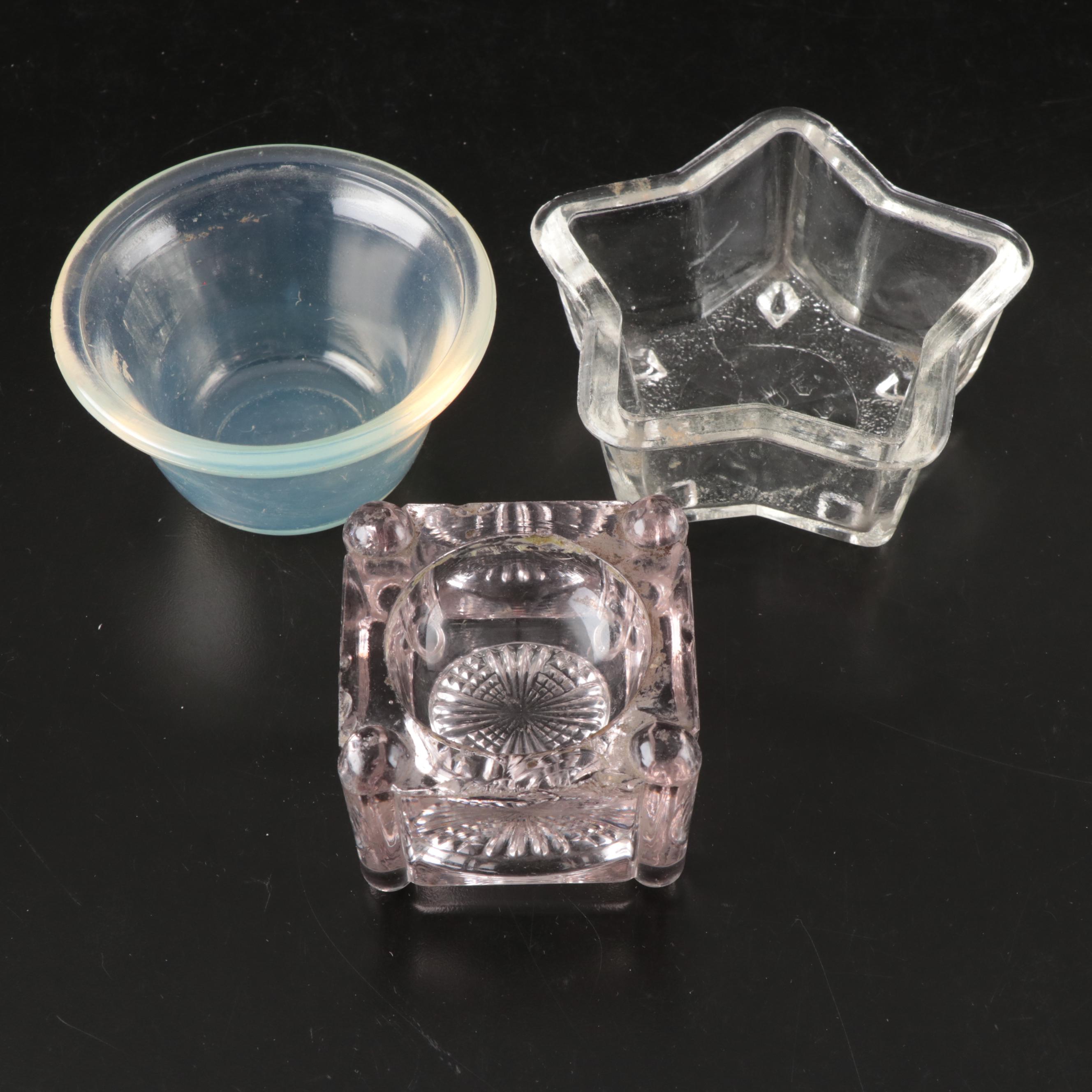 Fostoria "Coin" Glass Vase with EAPG Coasters and Other Tableware