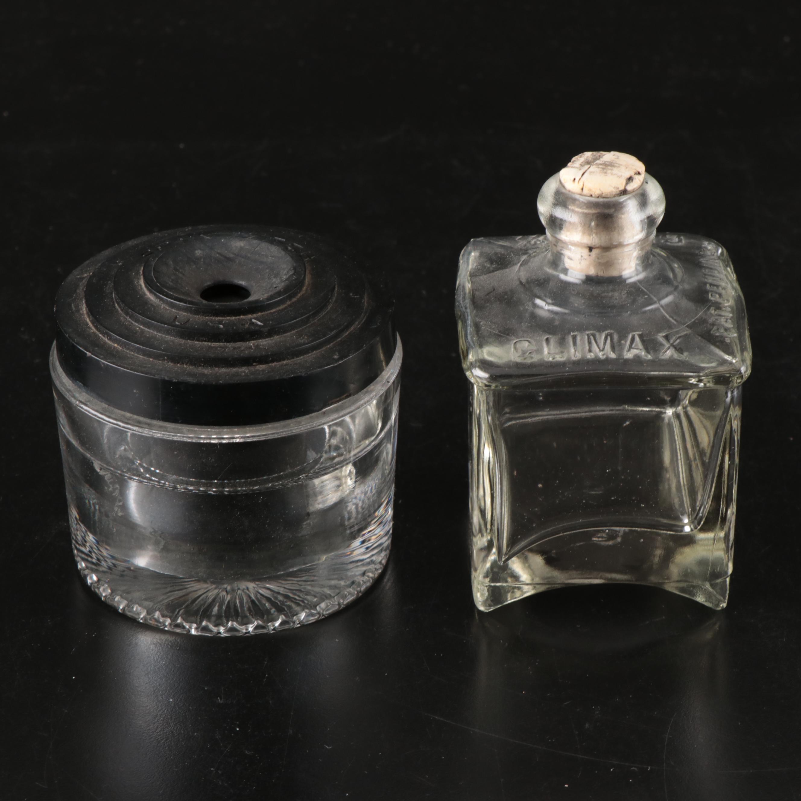 Fostoria "Coin" Glass Vase with EAPG Coasters and Other Tableware