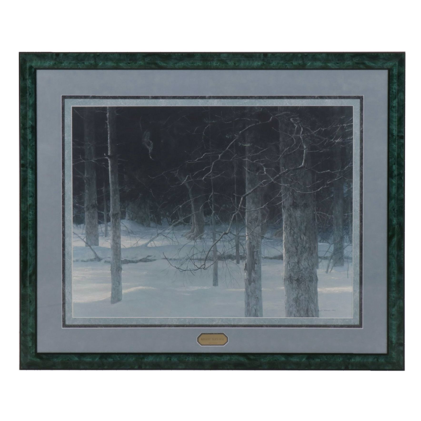 Robert Bateman Offset Lithograph "Midnight - Black Wolf", 1989