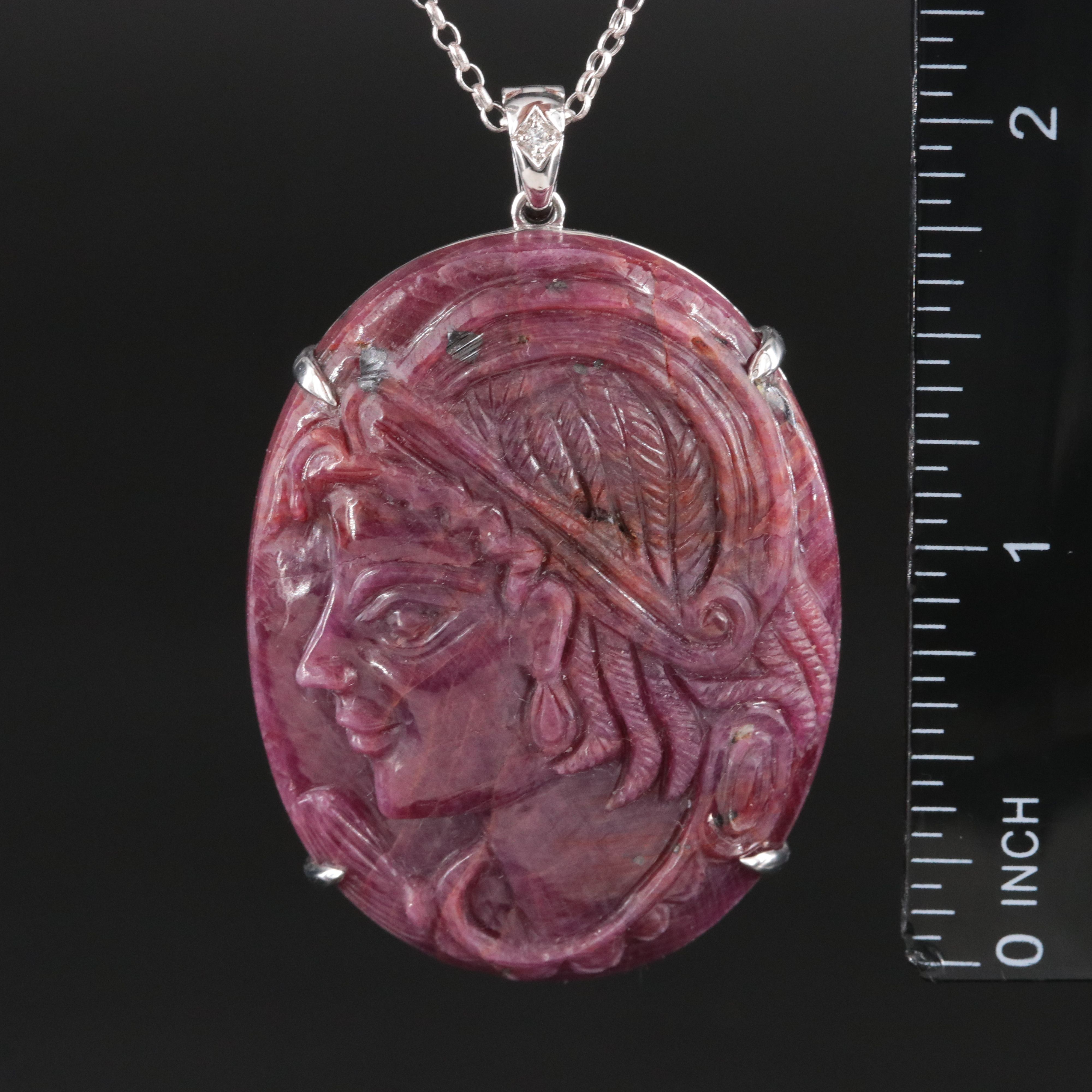 Chromia 18K Ruby and Diamond Enhancer Pendant Necklace