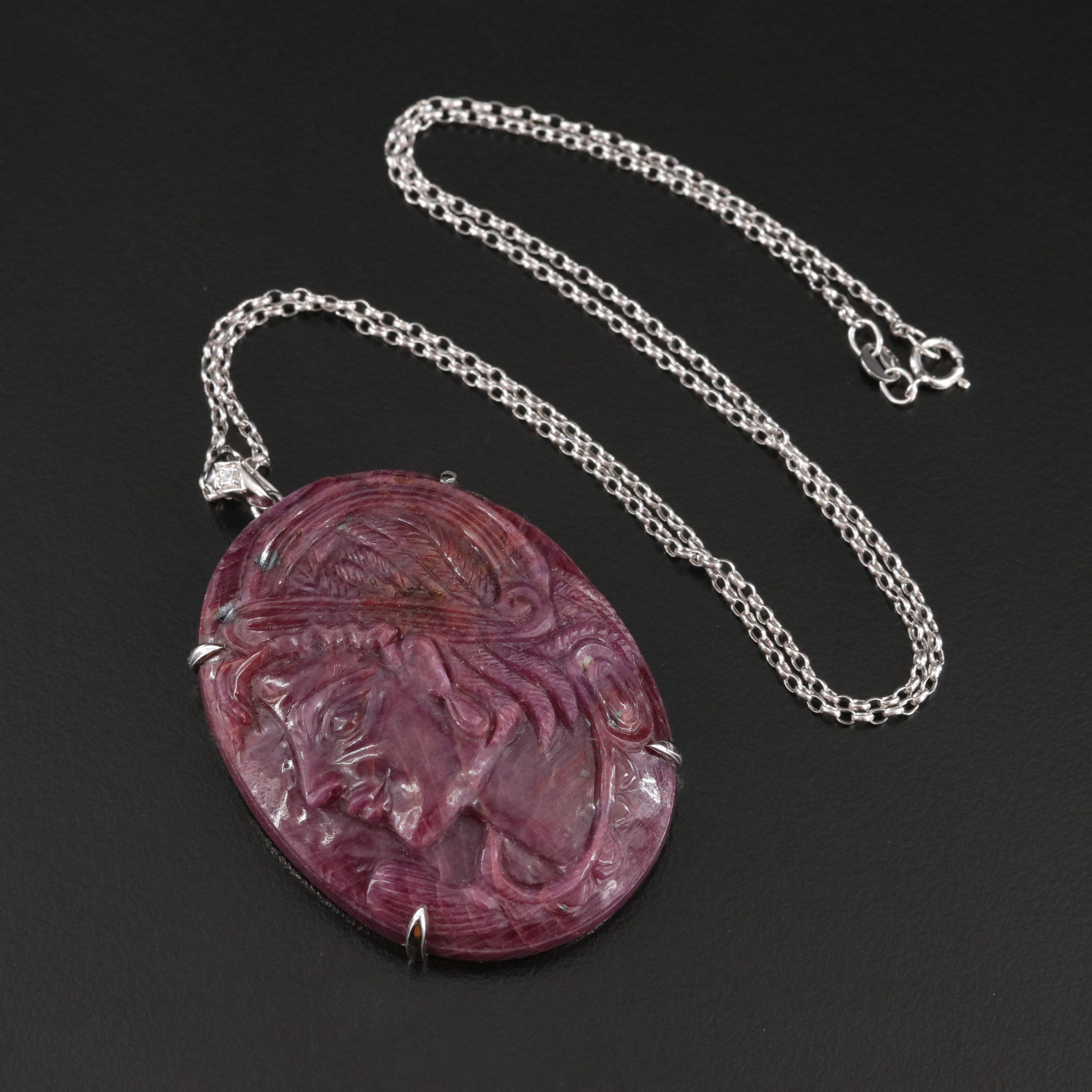 Chromia 18K Ruby and Diamond Enhancer Pendant Necklace