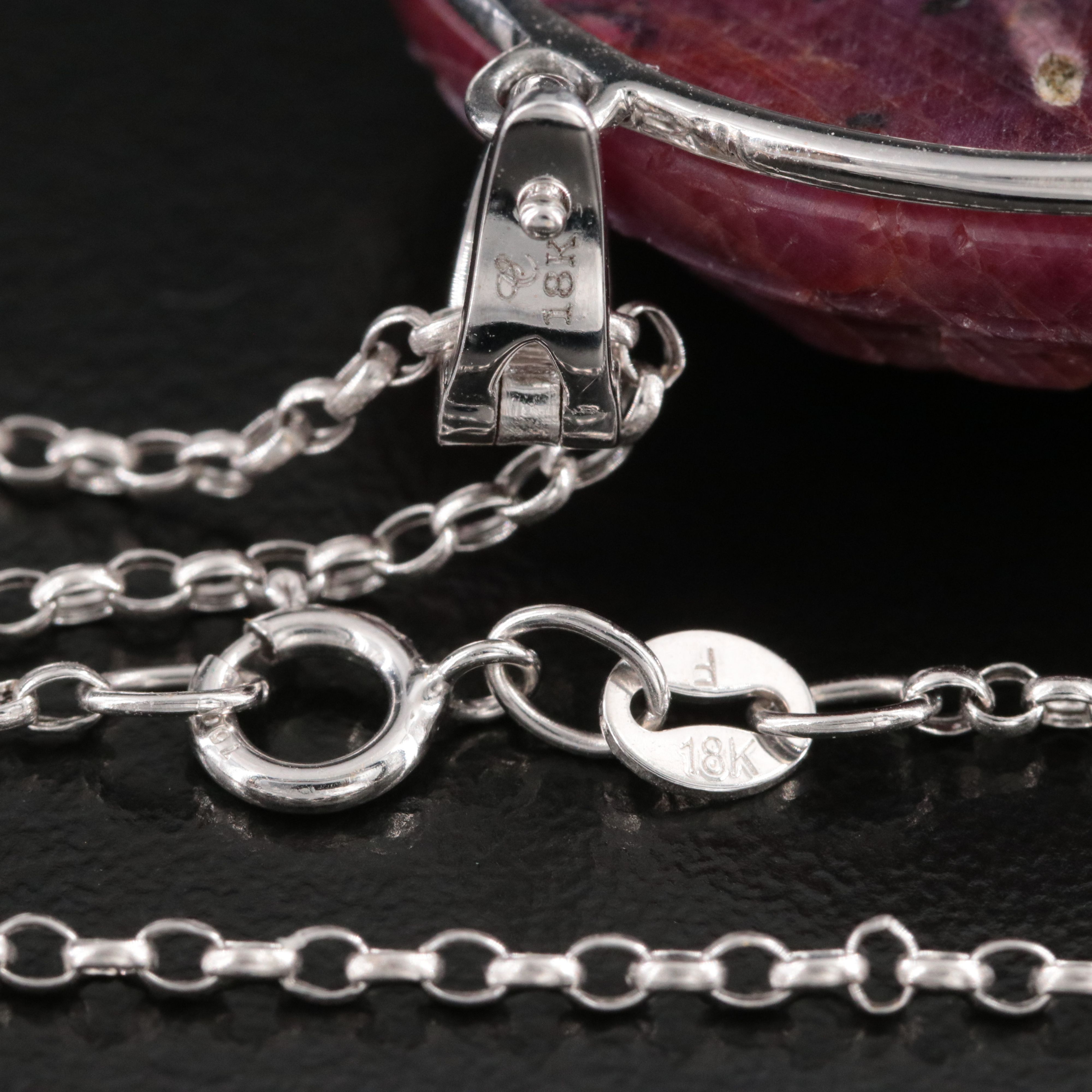 Chromia 18K Ruby and Diamond Enhancer Pendant Necklace