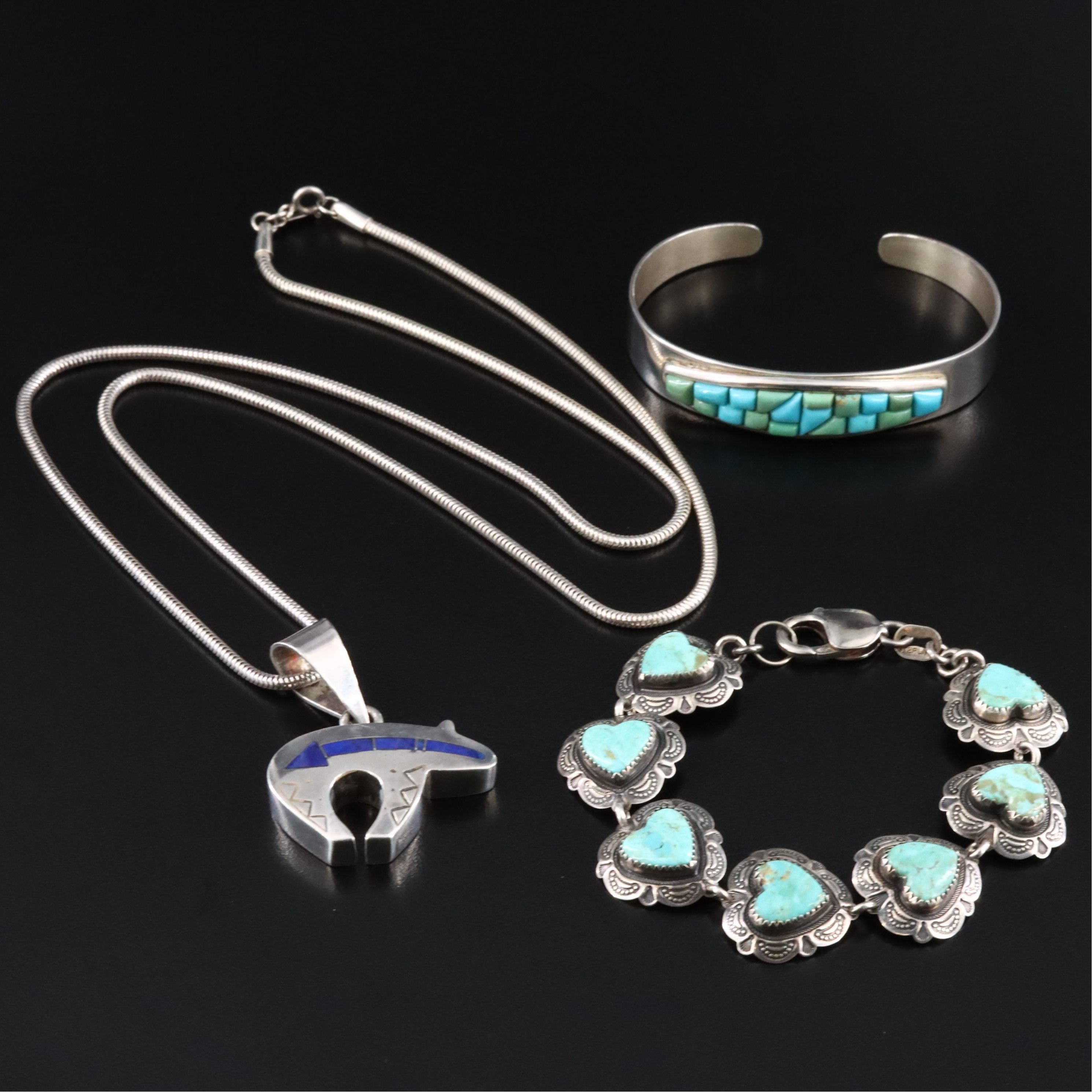 Ray Tracey Navajo & Knifewing Segura Chiracahua Apache Ft. in Sterling Jewelry