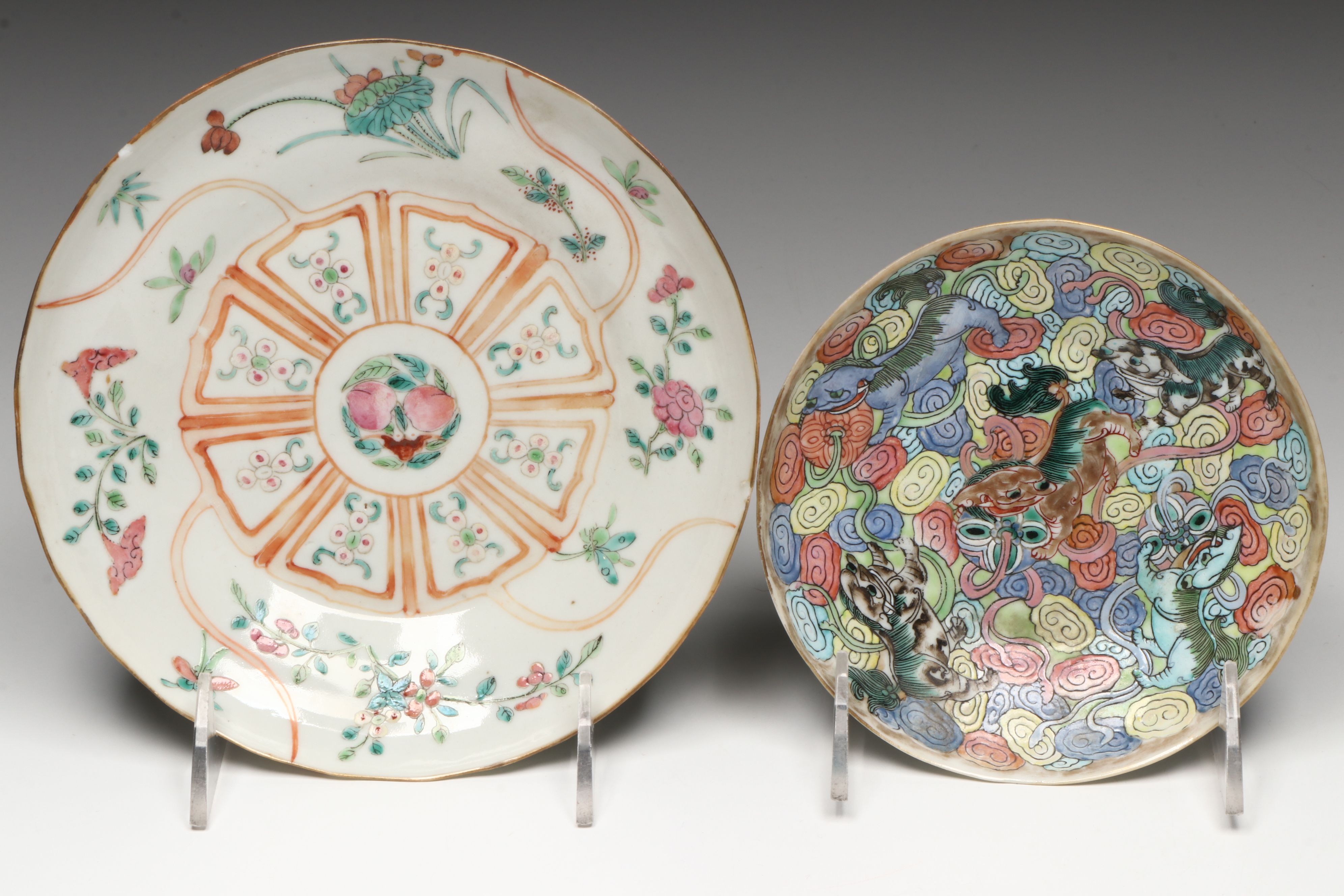 Antique Chinese Famille Rose with Other Porcelain Plates and Bowls
