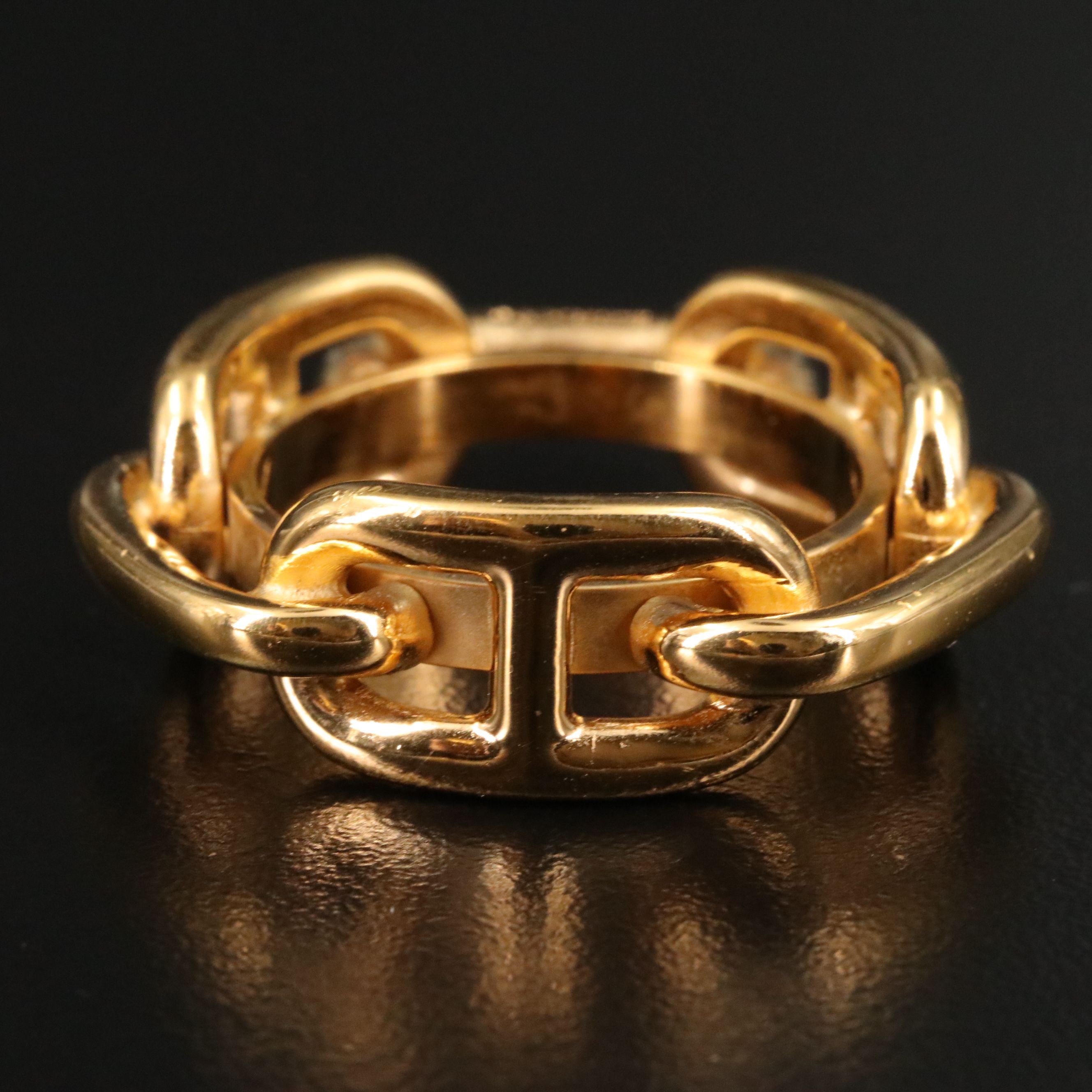 Hermès Gold Plated Chaine D’Ancre Scarf Ring