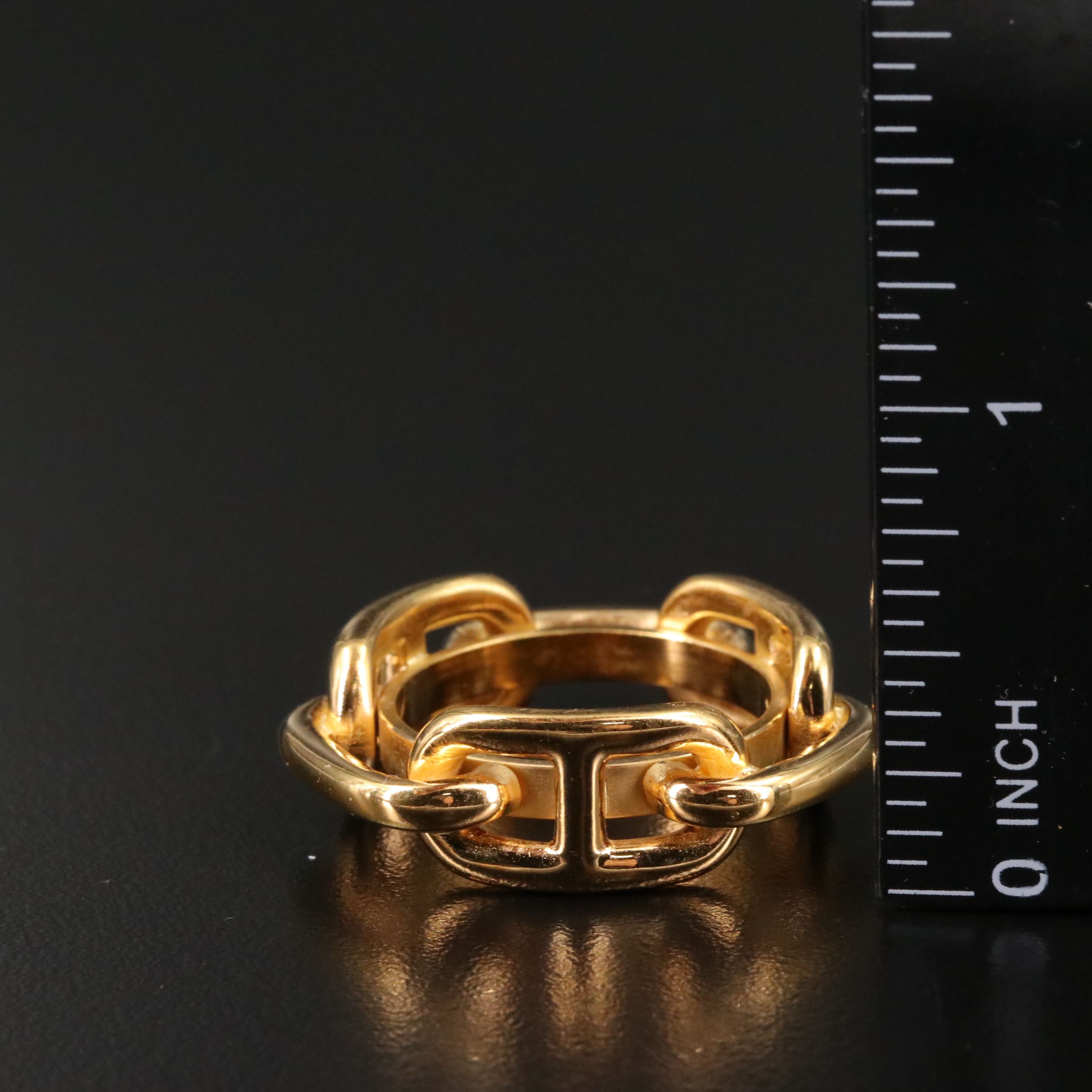 Hermès Gold Plated Chaine D’Ancre Scarf Ring