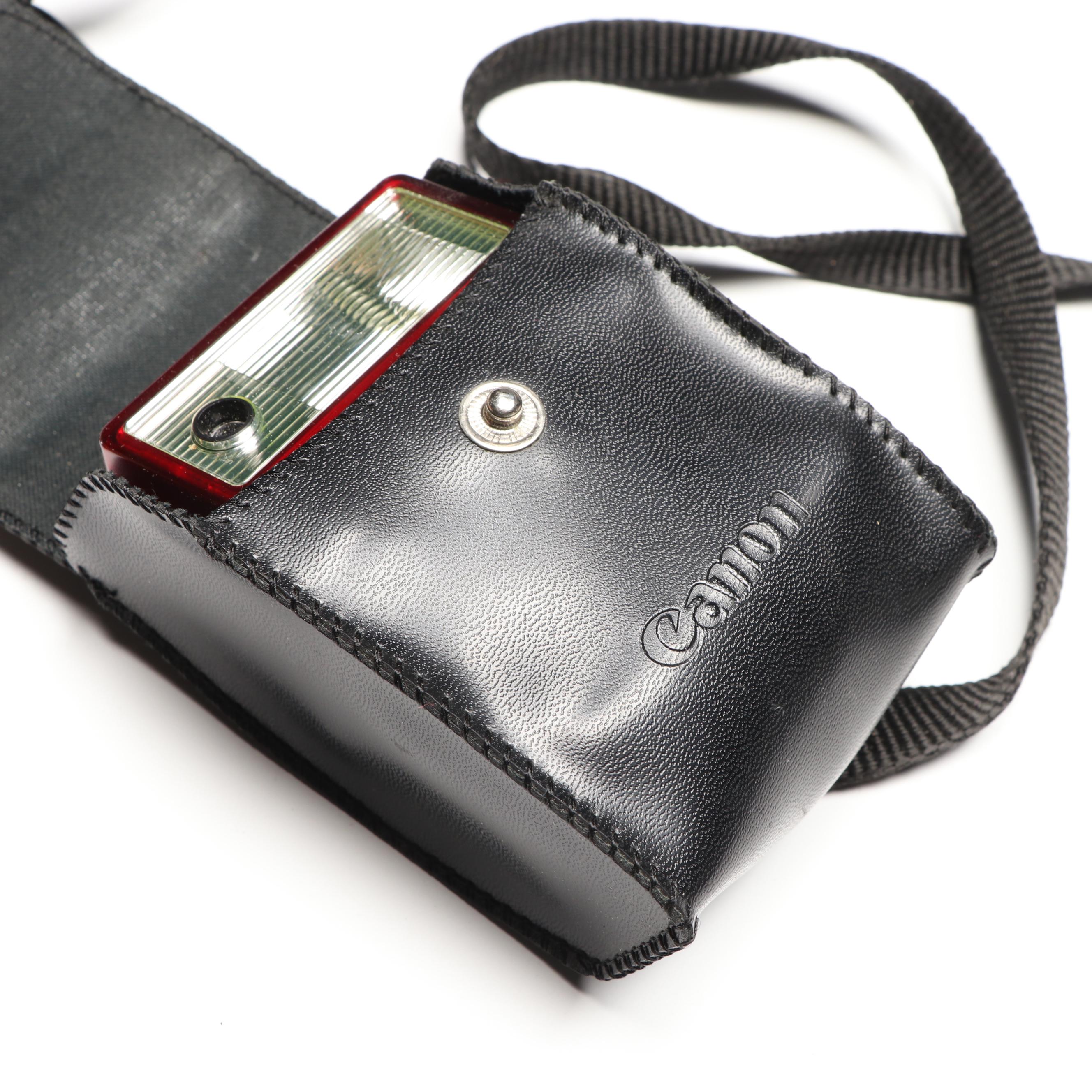 Canon T50 35mm Camera with Toyo Optics Lens, Flash and Cases