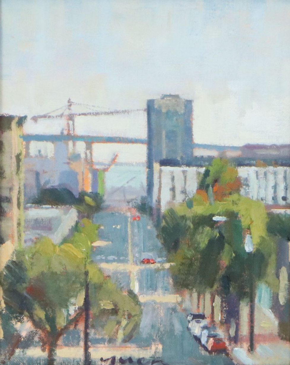 Kevin Yuen Cityscape Oil Painting "View from S. D. College," 2020