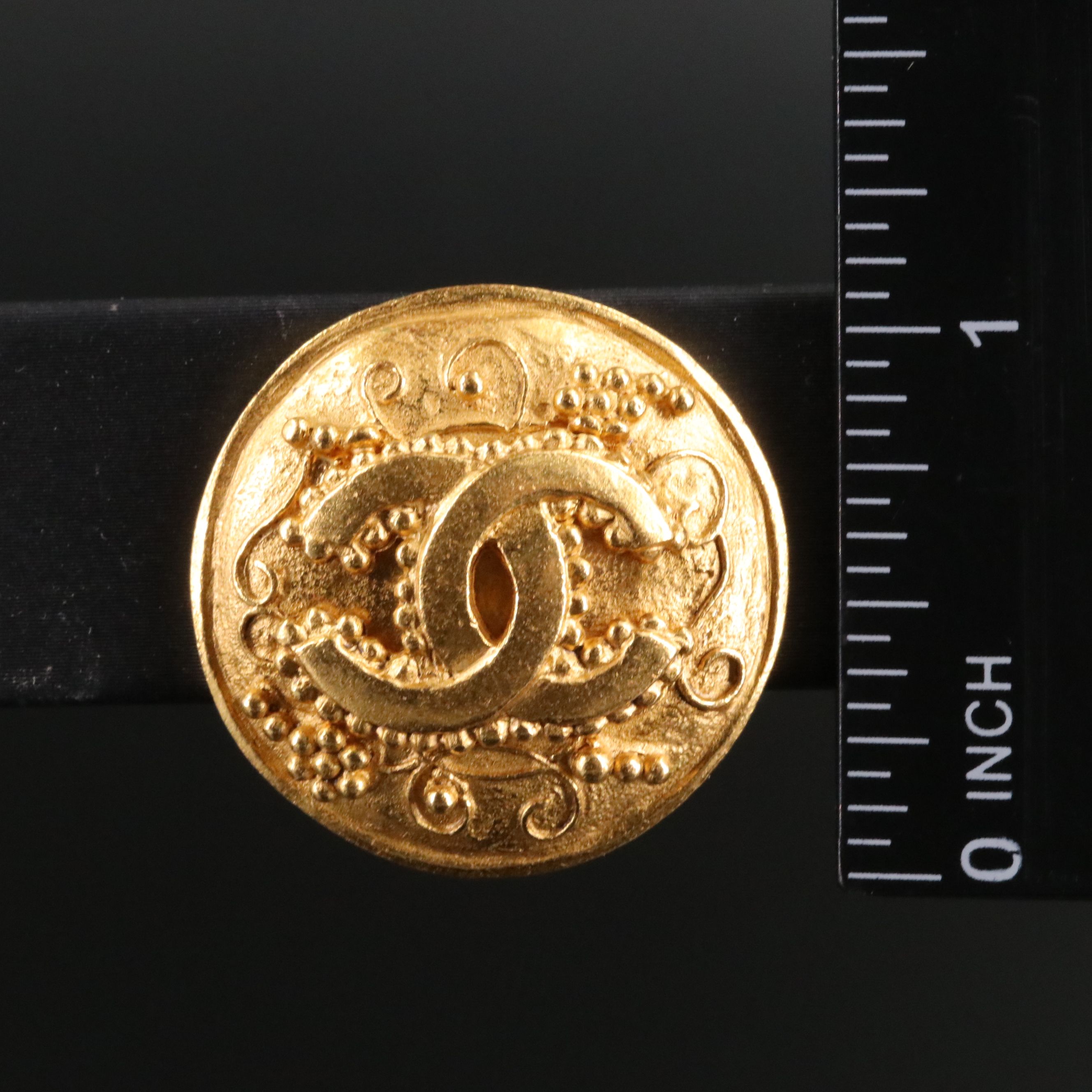 Chanel Vintage CC Button Clip Earrings, 1990s