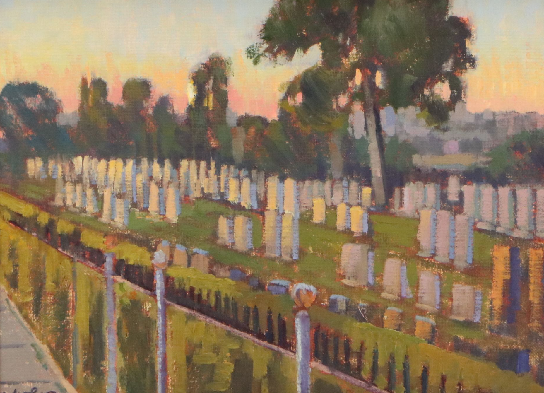 Kevin Yuen Oil Painting "Mt. Hope Cemetery, San Diego CA," 2020