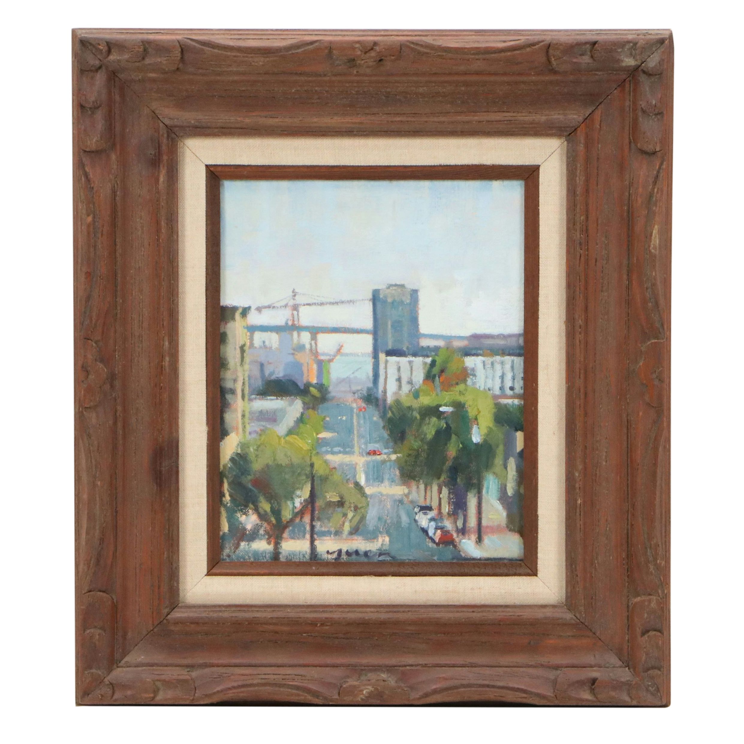 Kevin Yuen Cityscape Oil Painting "View from S. D. College," 2020